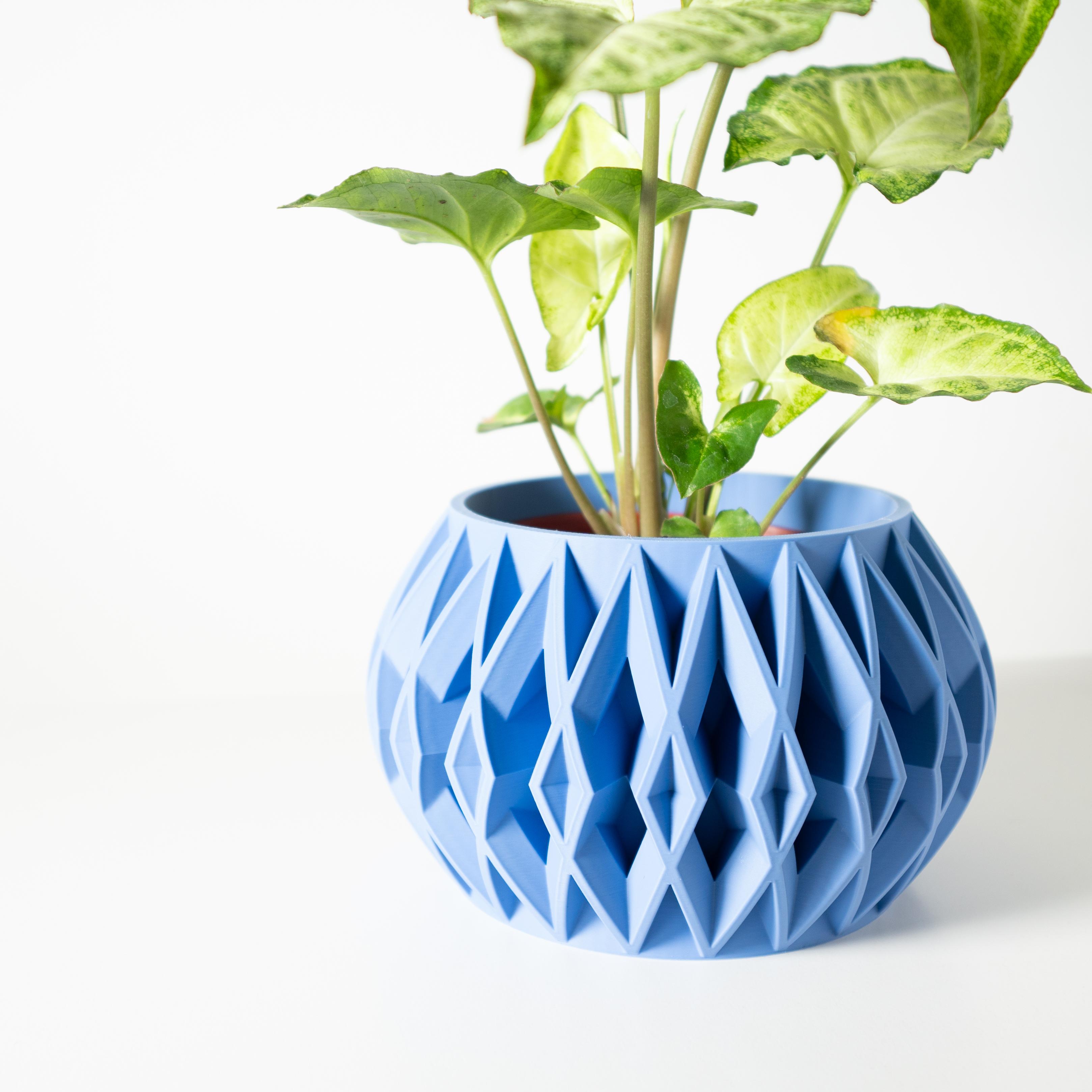 The Orik Planter Pot with Drainage Tray & Stand: Modern and Unique Home Decor for Plants 3d model