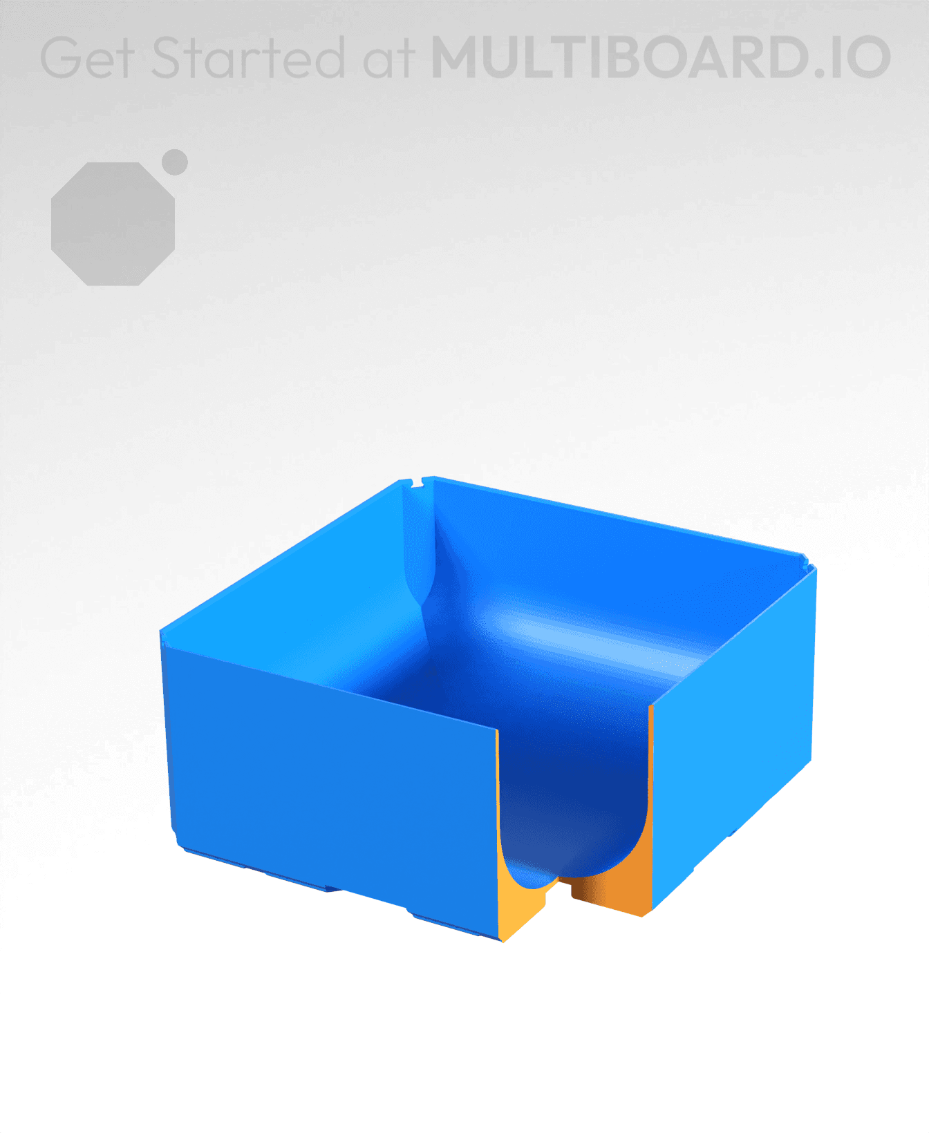 2x2x1 - Full Curved Bin - Multibin Insert 3d model