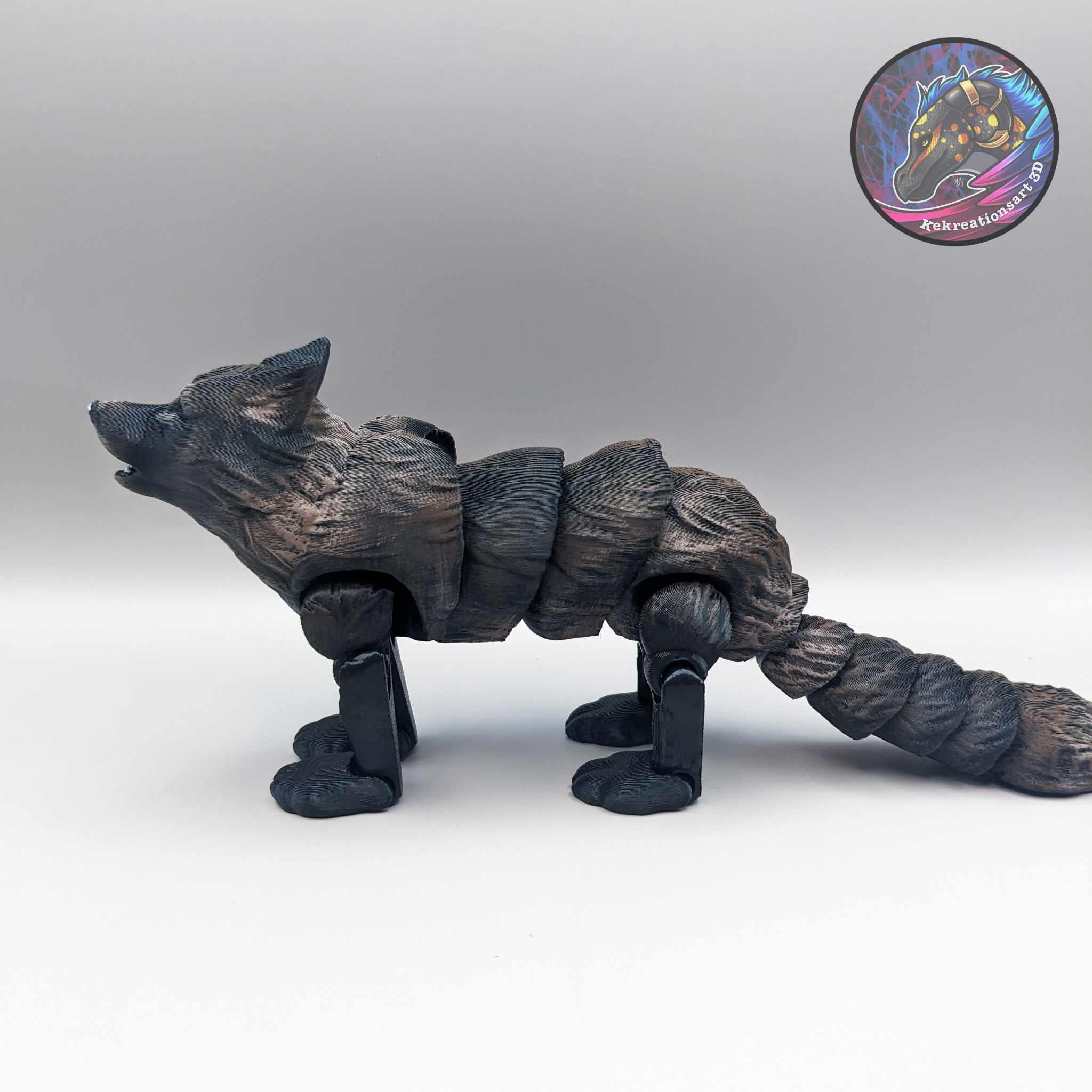 Flexi Howling Wolf 3d model