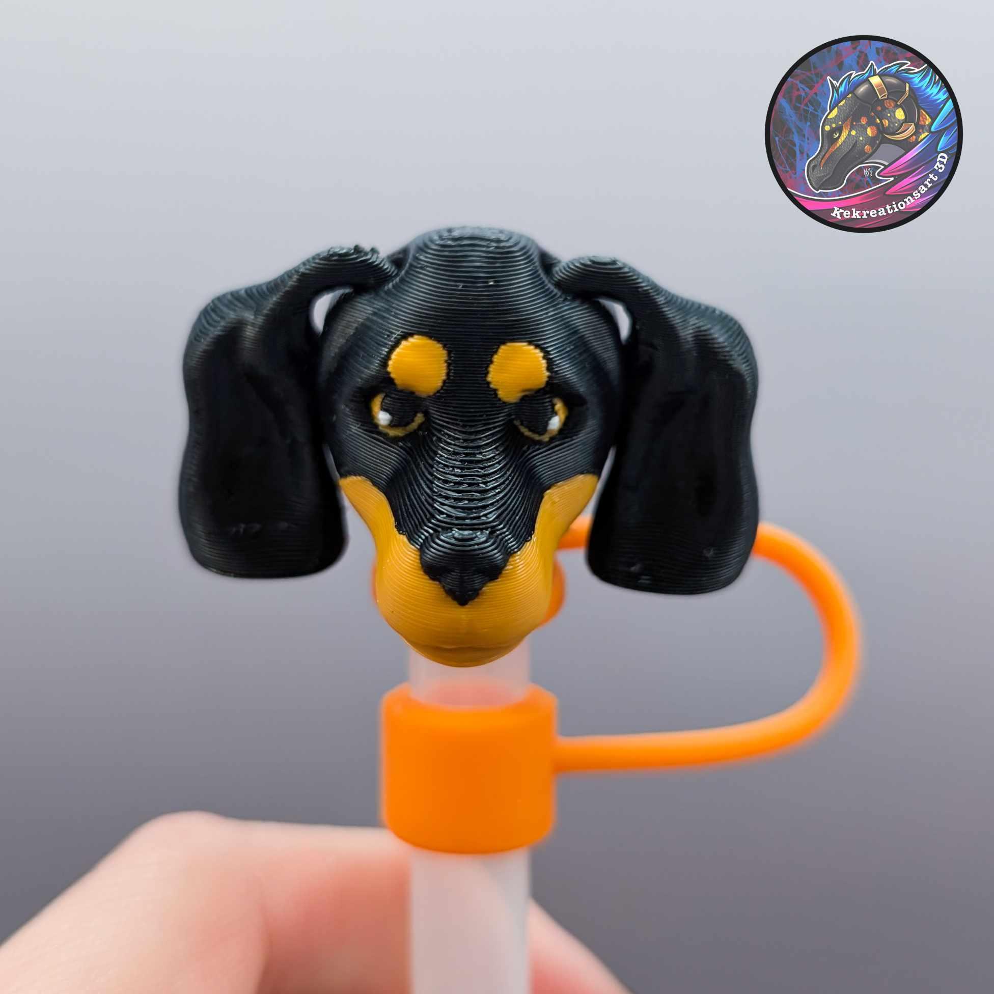  Dog Straw Toppers and Keychains Set 3 3d model