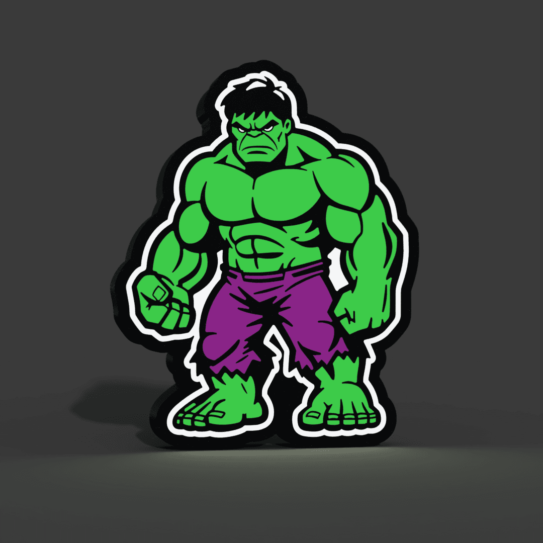 The Hulk Customizable Name Lightbox LED Lamp 3d model