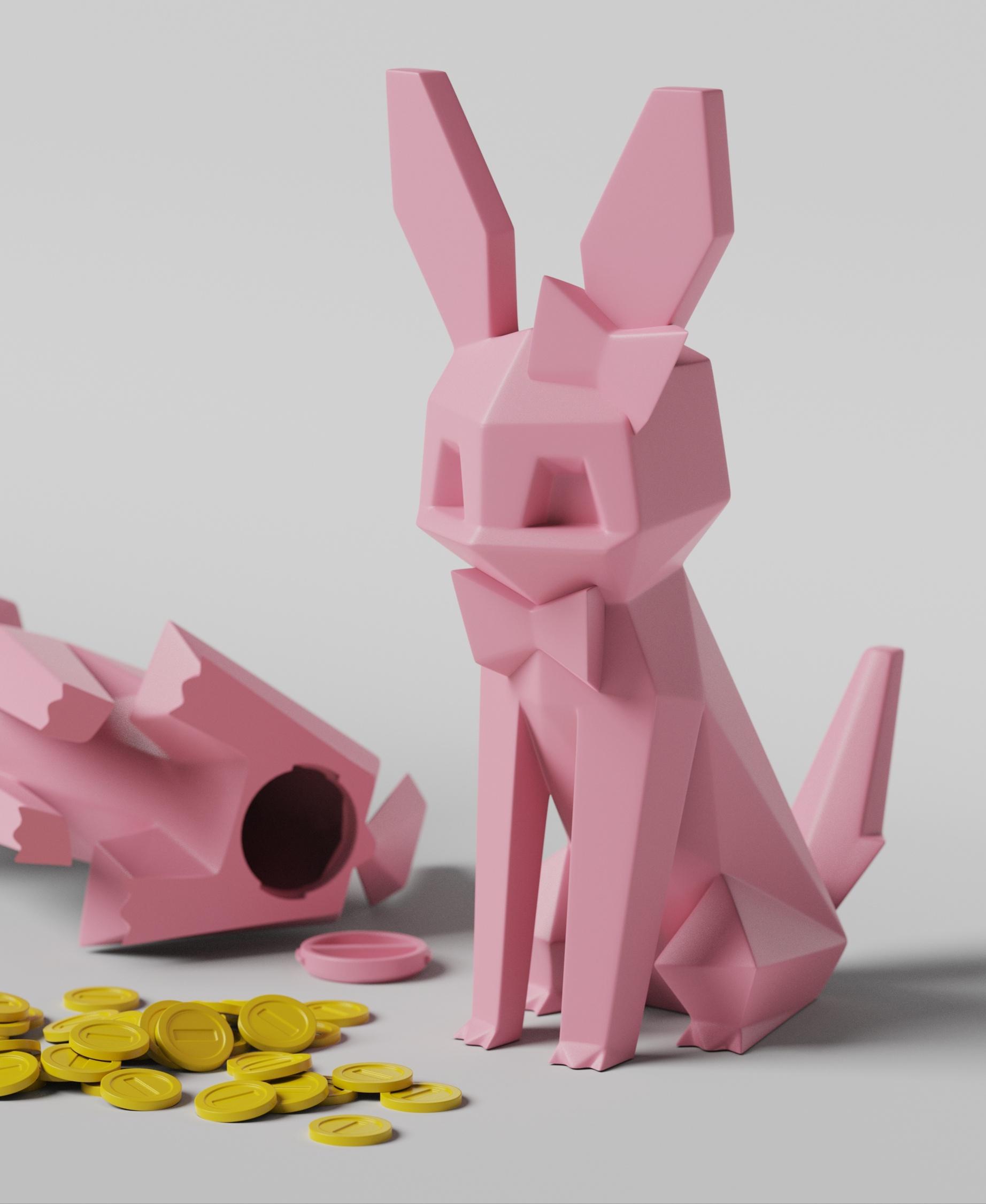 Low-poly Sylveon - Piggy Bank 3d model
