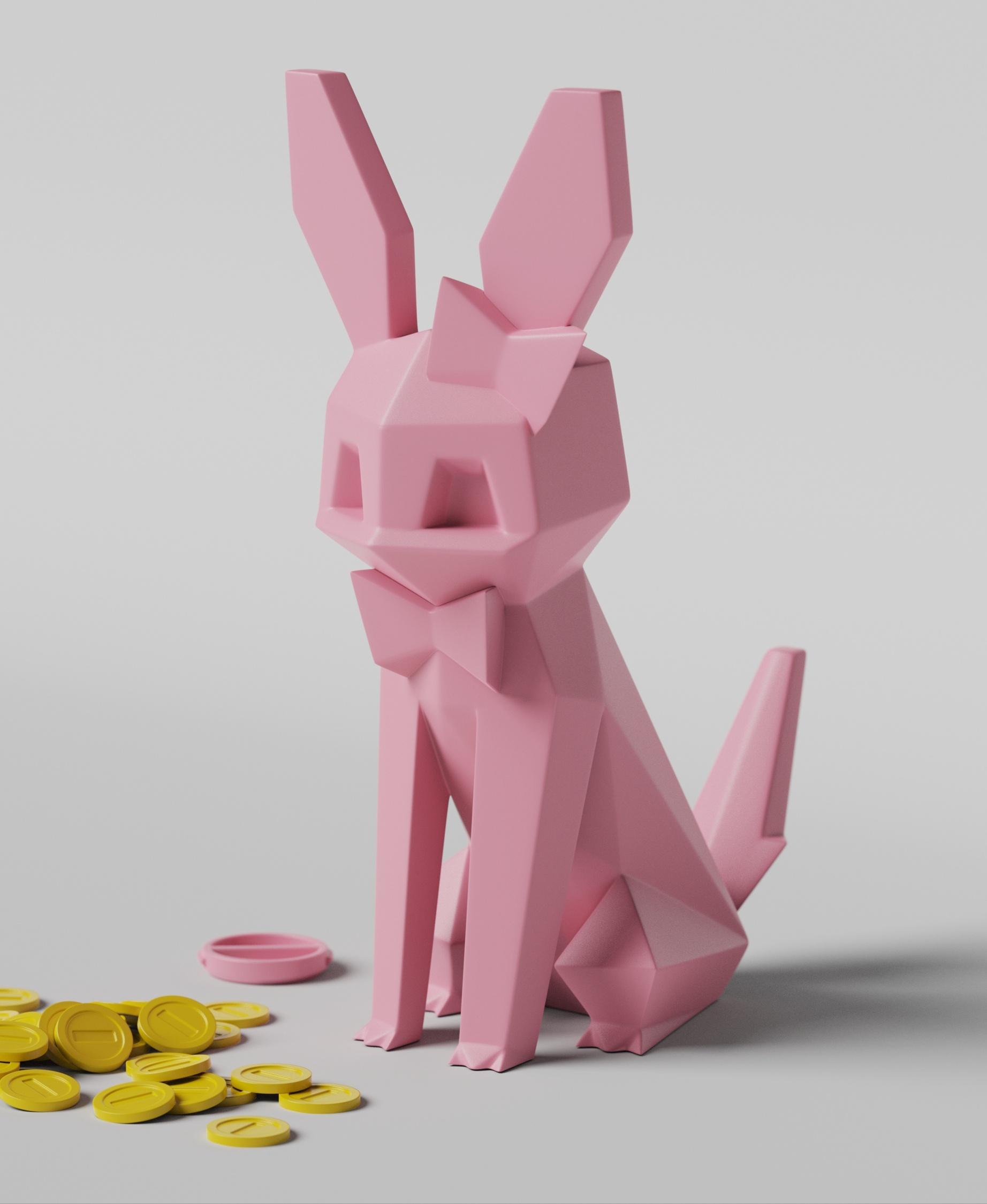 Low-poly Sylveon - Piggy Bank 3d model