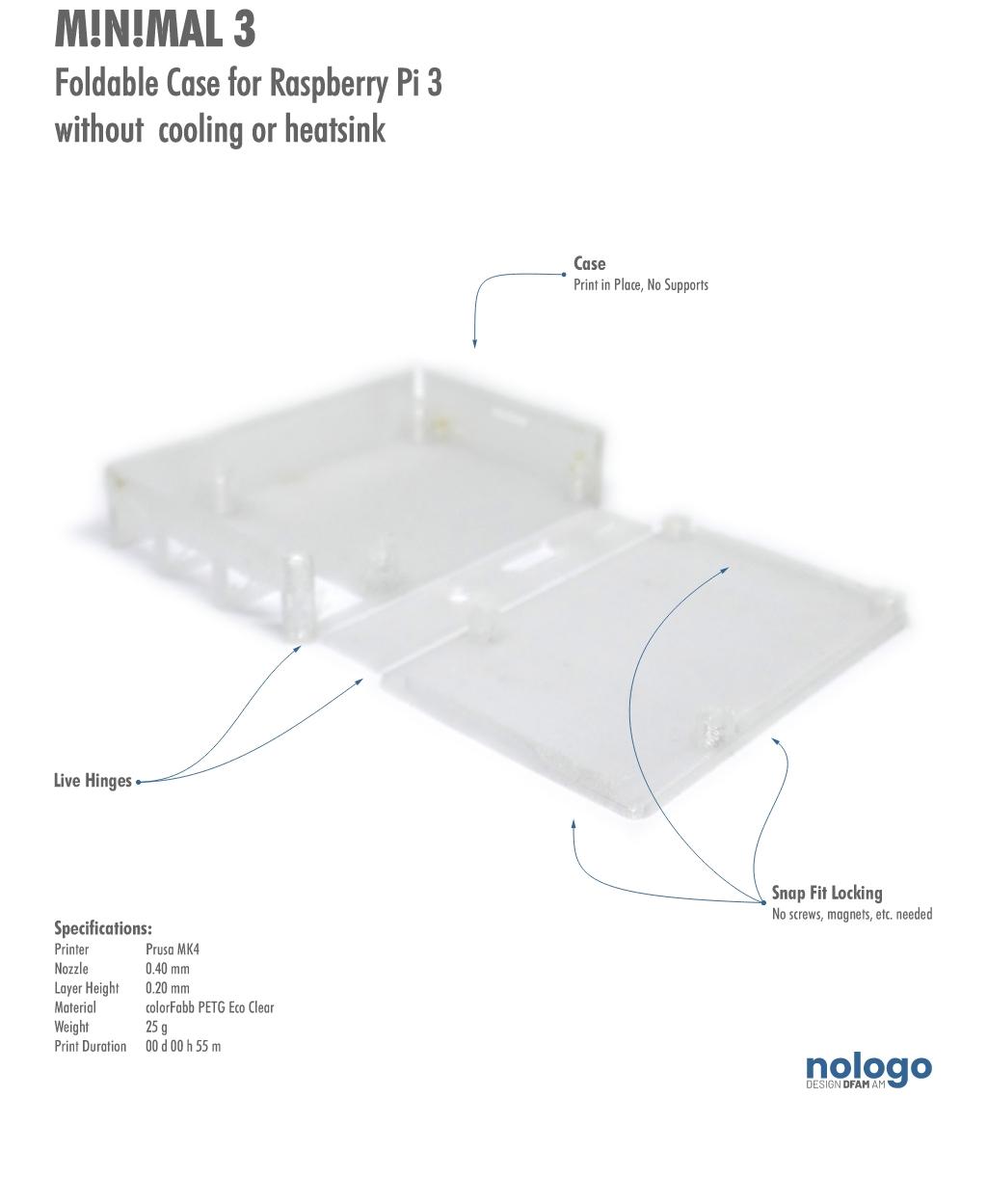 M!N!MAL 3 - Raspberry Pi 3 Case 3d model