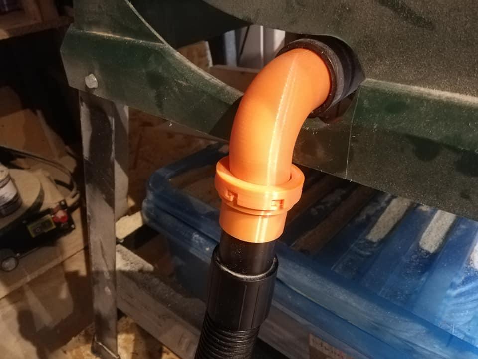 vacuum hose adaptor for table saw 3d model