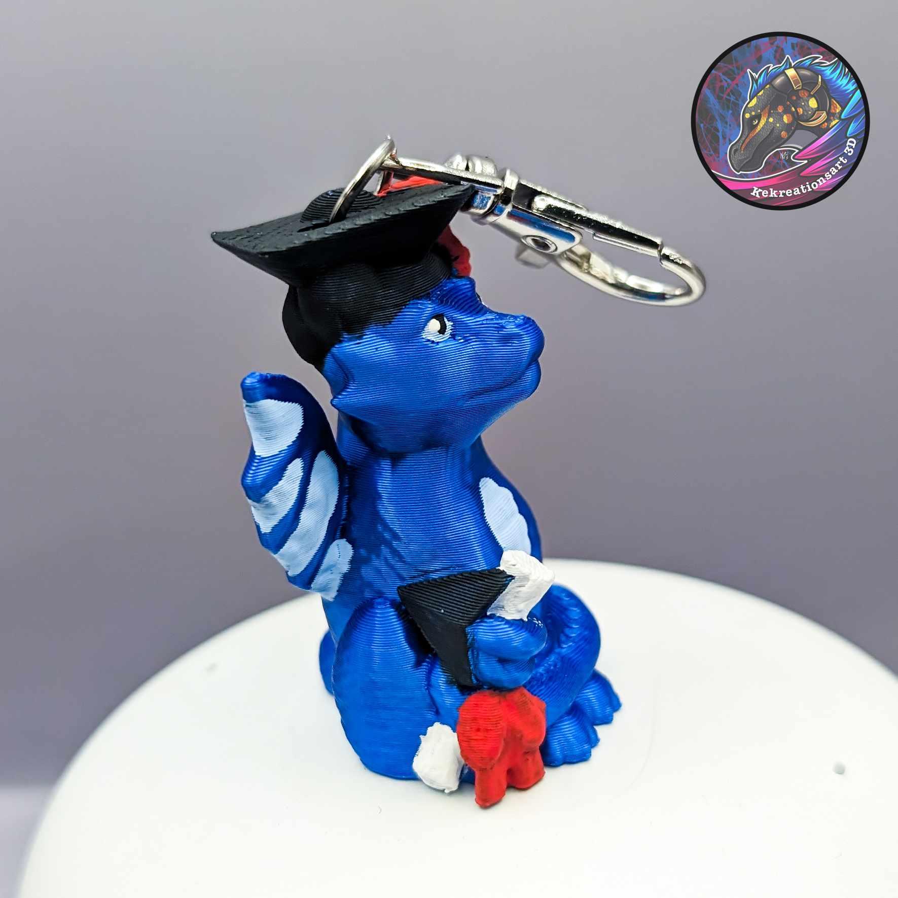 Graduation Dragon Keychain 3d model