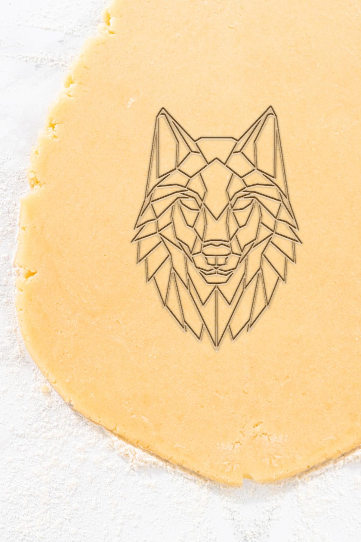 Geometric Wolf Cookie Cutter, Biscuit Cutter 3d model