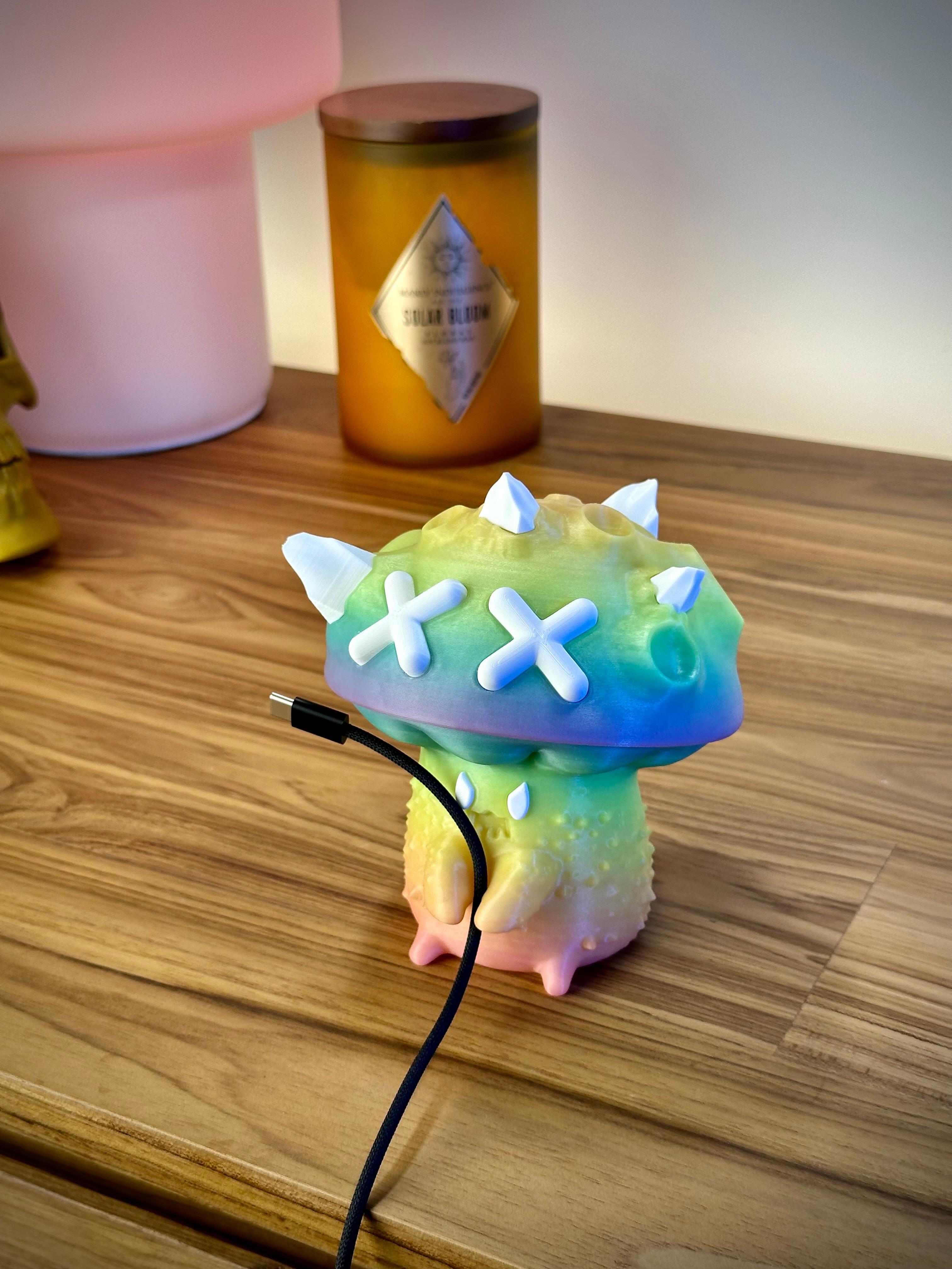 Spooky Mushroom Cable Holder 3d model