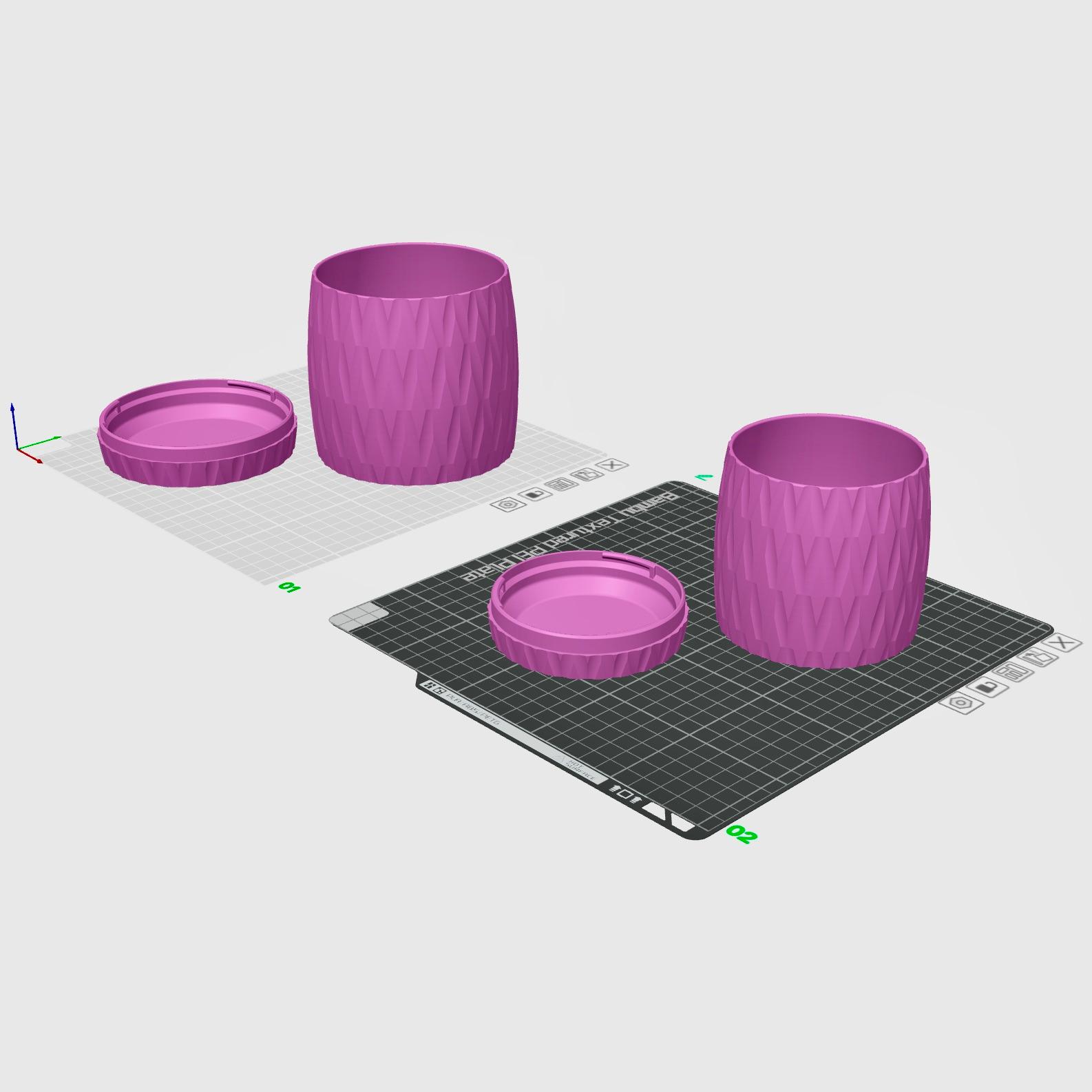 Set of 2 Flower Plats Planter Pot with Drip Tray 3d model