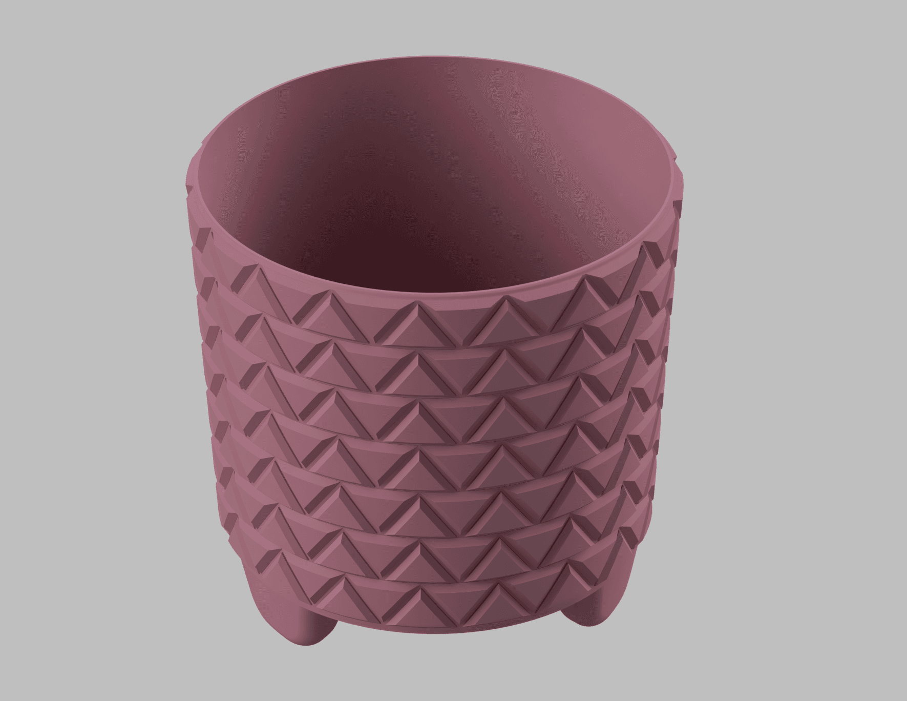 Medium Stylish Plant Pot - Triangles 3d model