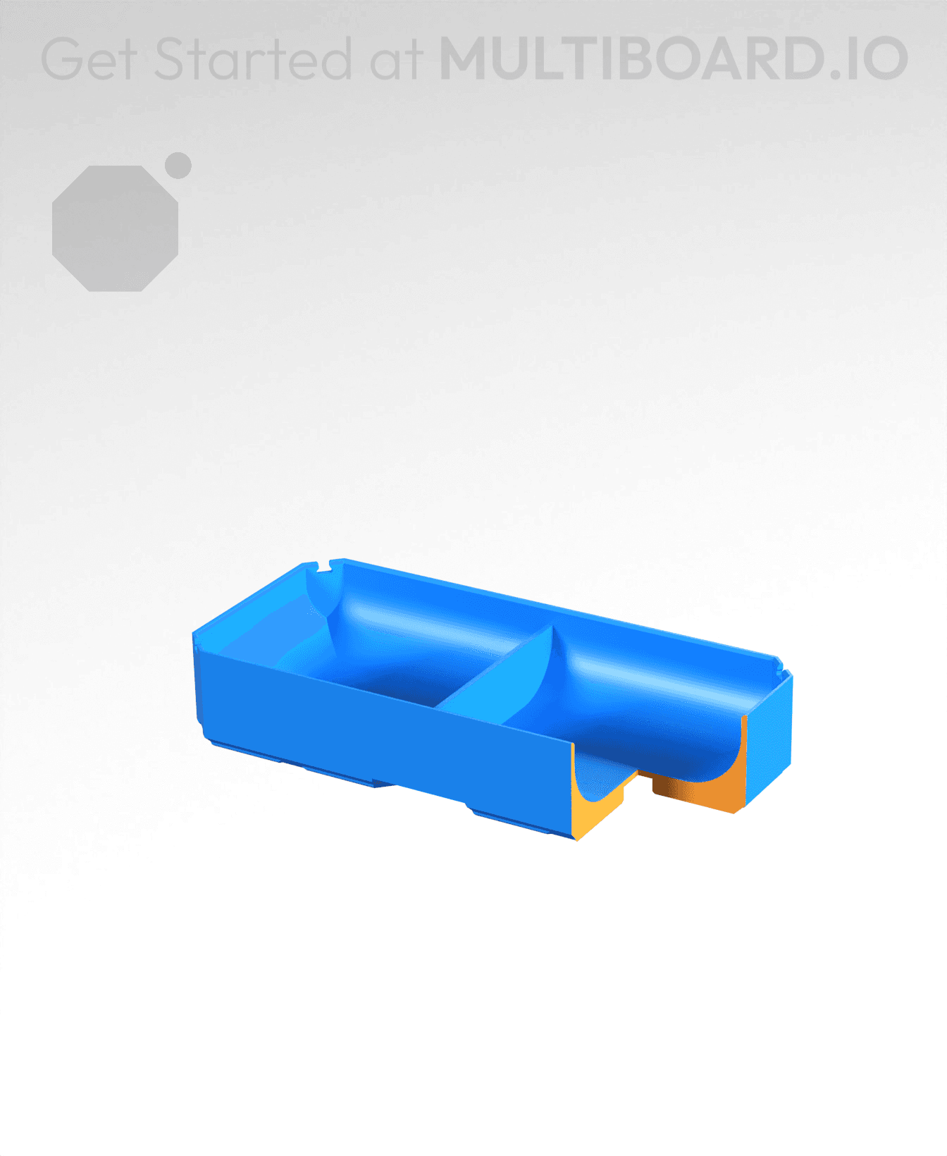 2x1x0.5 - Full Curved - Divided Bin - Multibin Insert 3d model