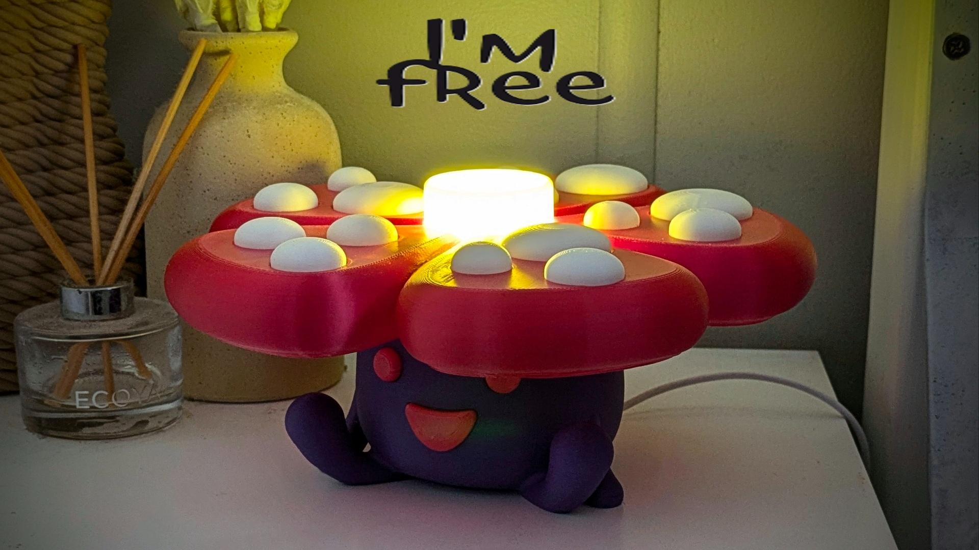 Vileplume Pokemon Night Light (MULTIPART).stl 3d model