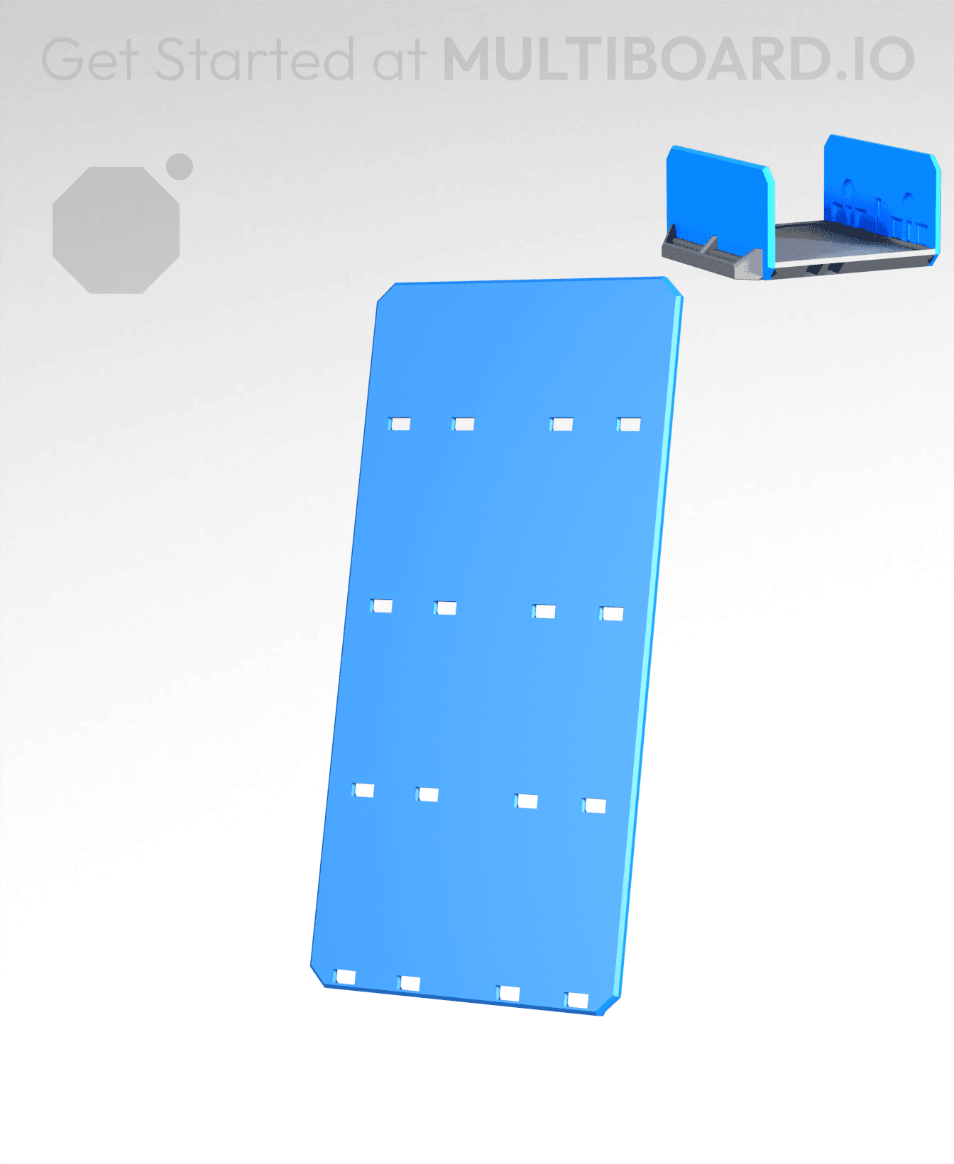 2x4H - Full Holes - Multibin Drawer Faceplate 3d model