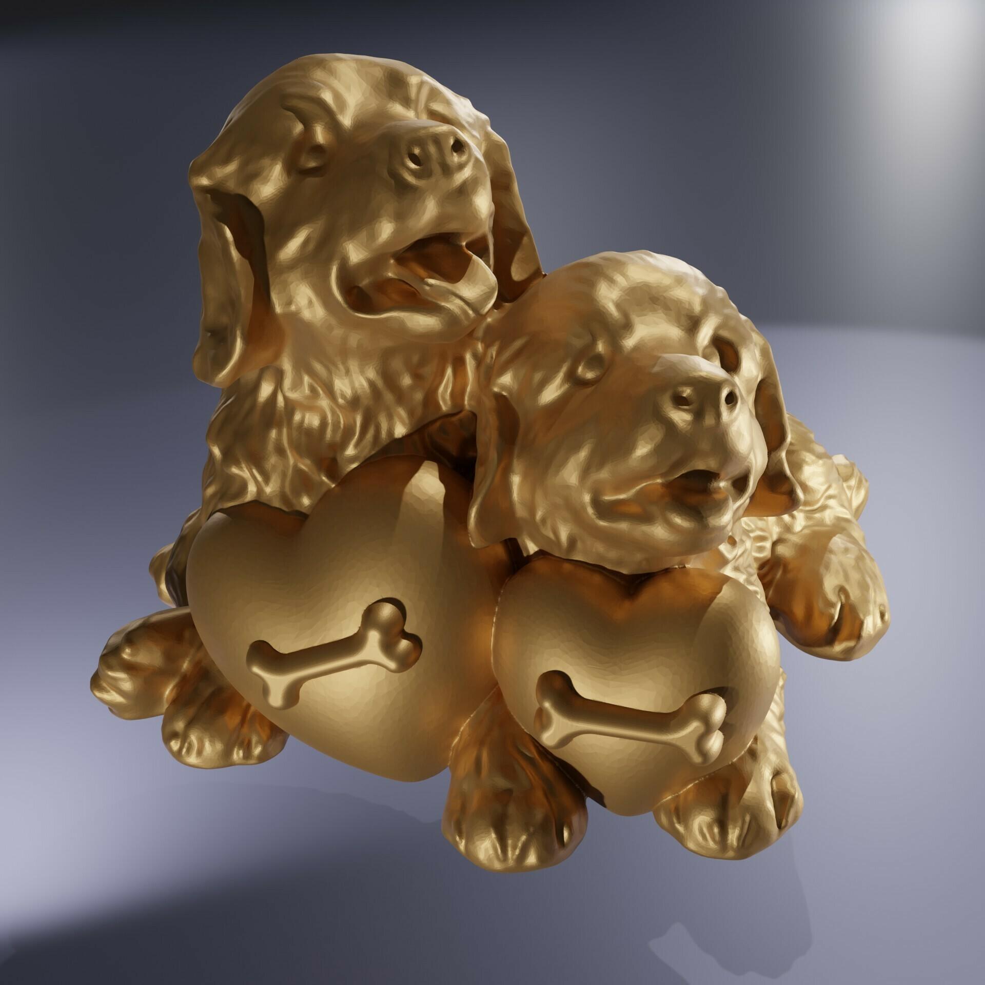 Valentine Dog 3d model