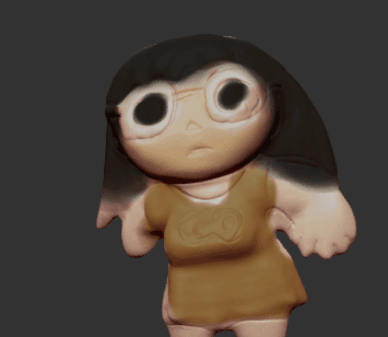 Chubby Faced Girl 3d model