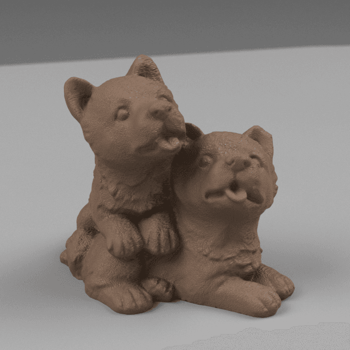 Dogs and keychain 3d model