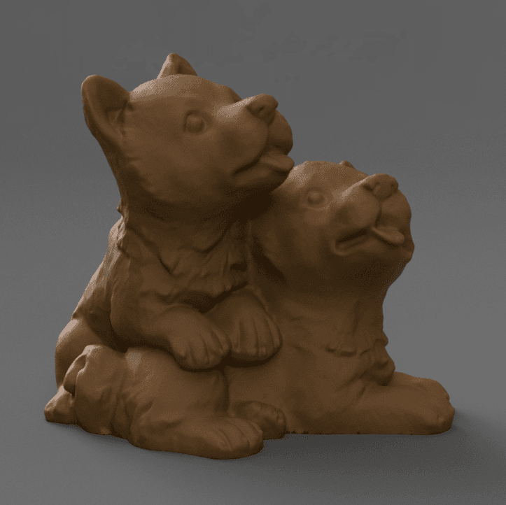 Dogs and keychain 3d model