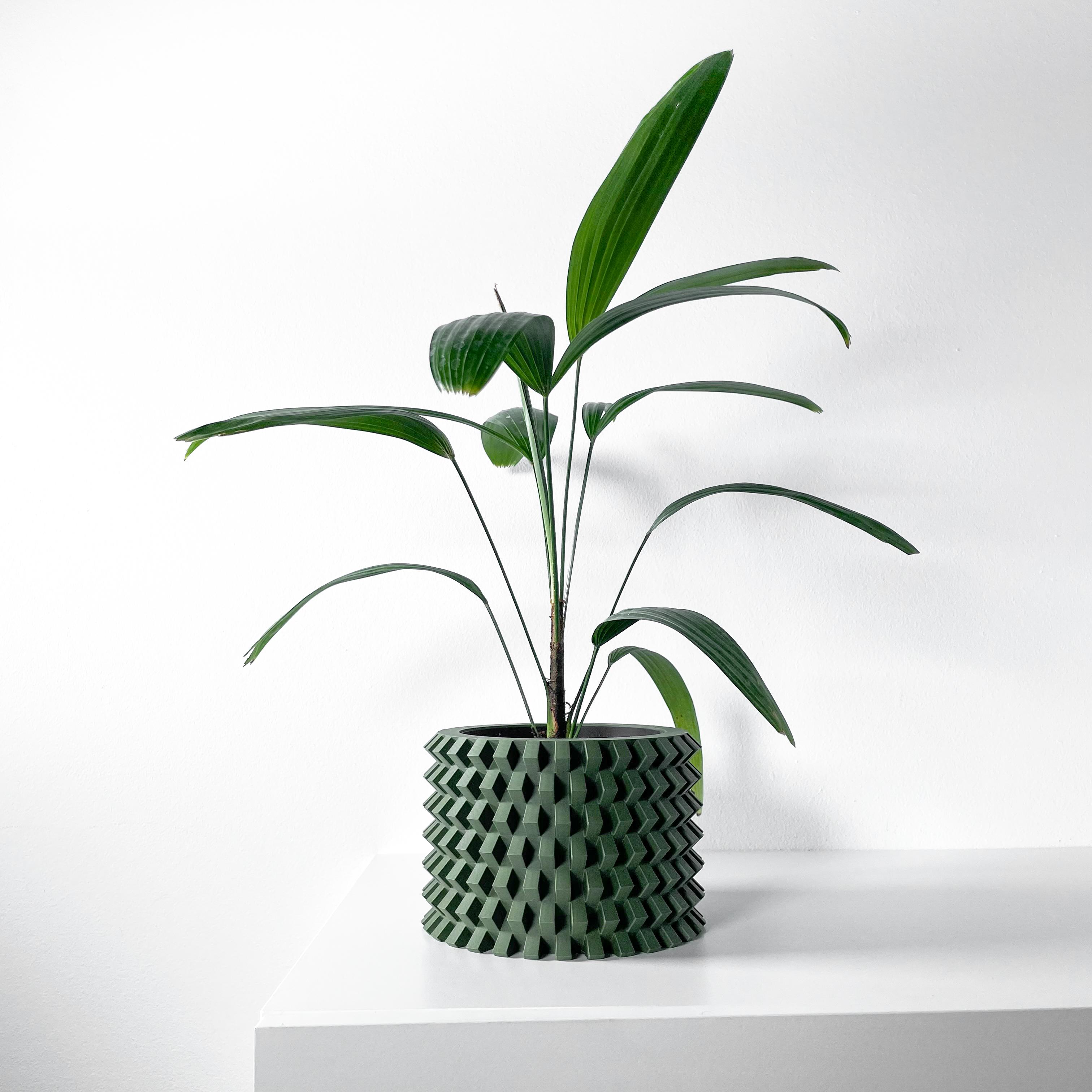The Rilvo Planter Pot with Drainage Tray & Stand Included | Modern and Unique Home Decor 3d model