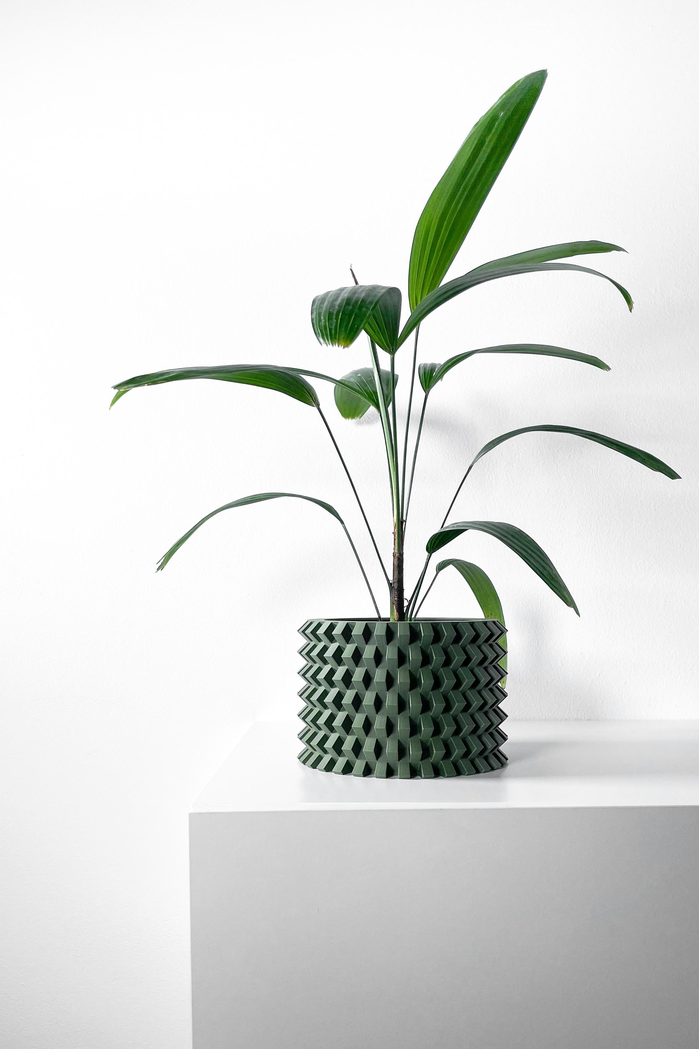 The Rilvo Planter Pot with Drainage Tray & Stand Included | Modern and Unique Home Decor 3d model