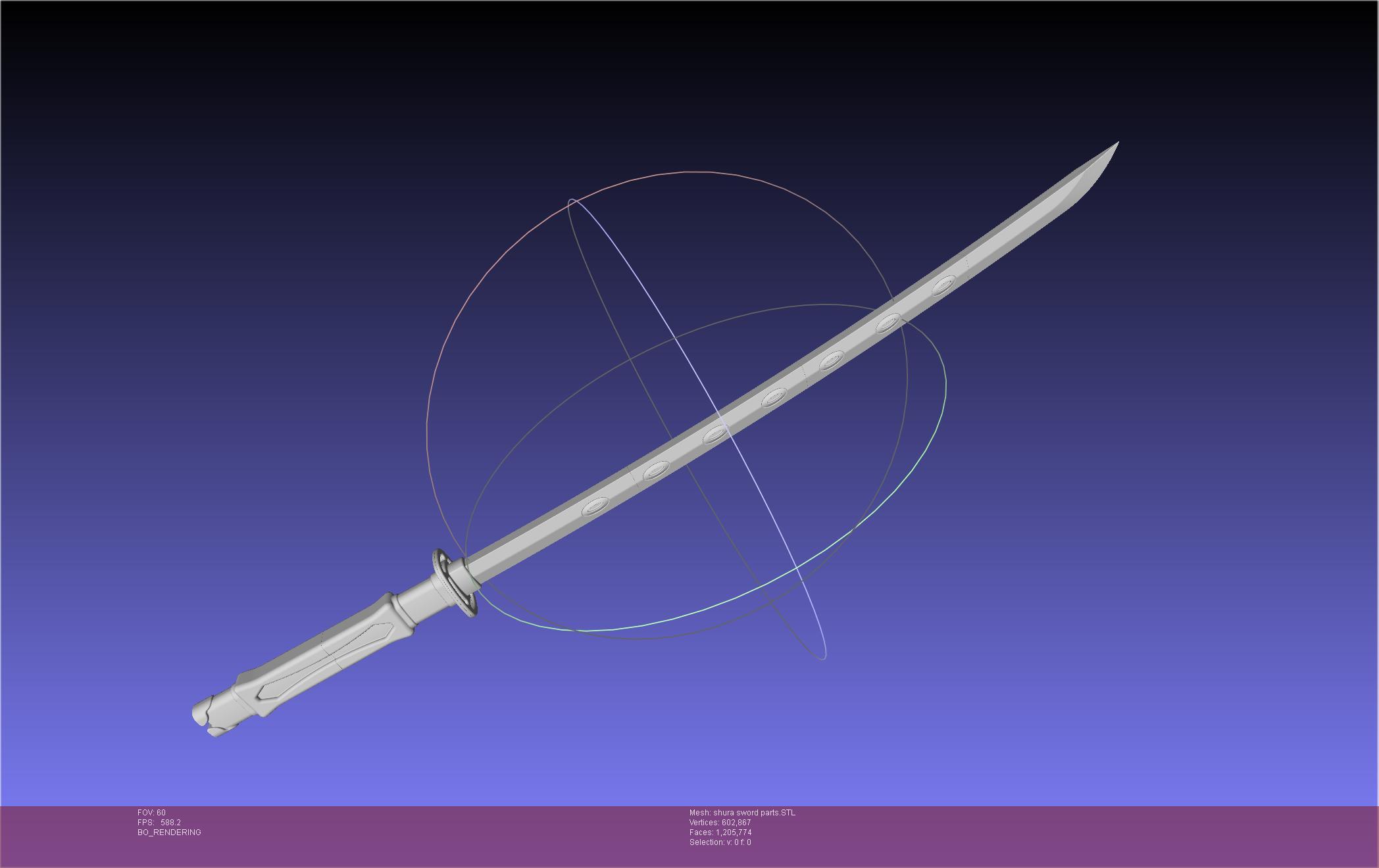 Ao No Exorcist Shura Kirigakure Fang Sword 3d model