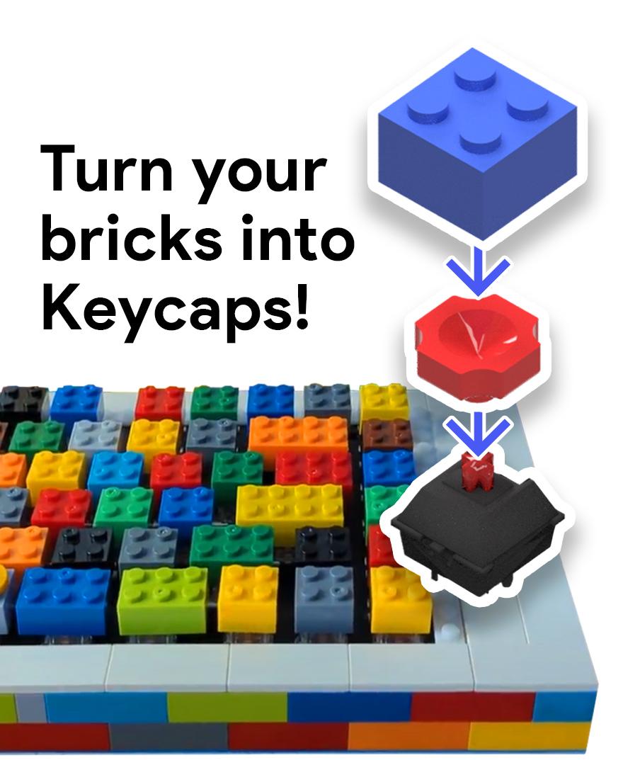 Brickcaps - Brick to Keycap Adapters 3d model