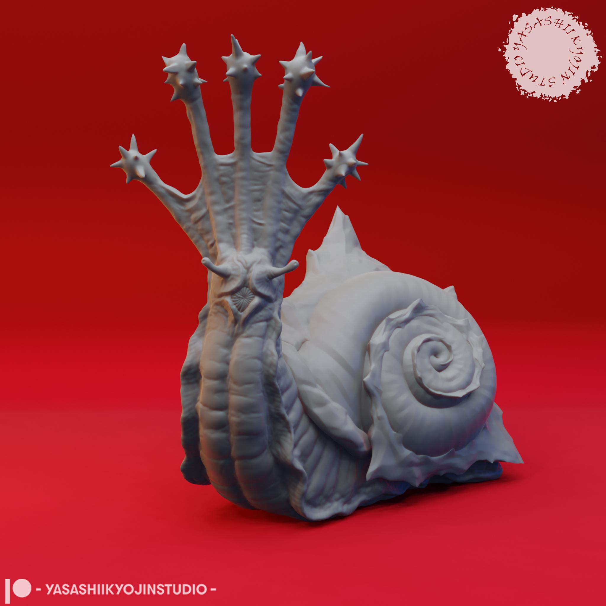 Flail Snail - Tabletop Miniature (Pre-Supported) 3d model