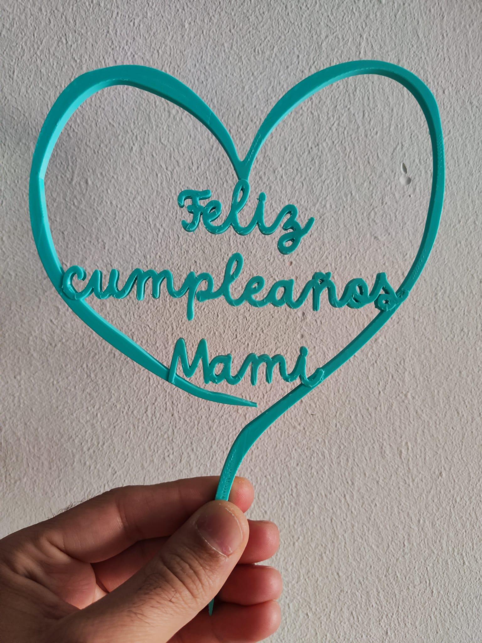 Feliz cumpleaños mami corazón.3mf 3d model