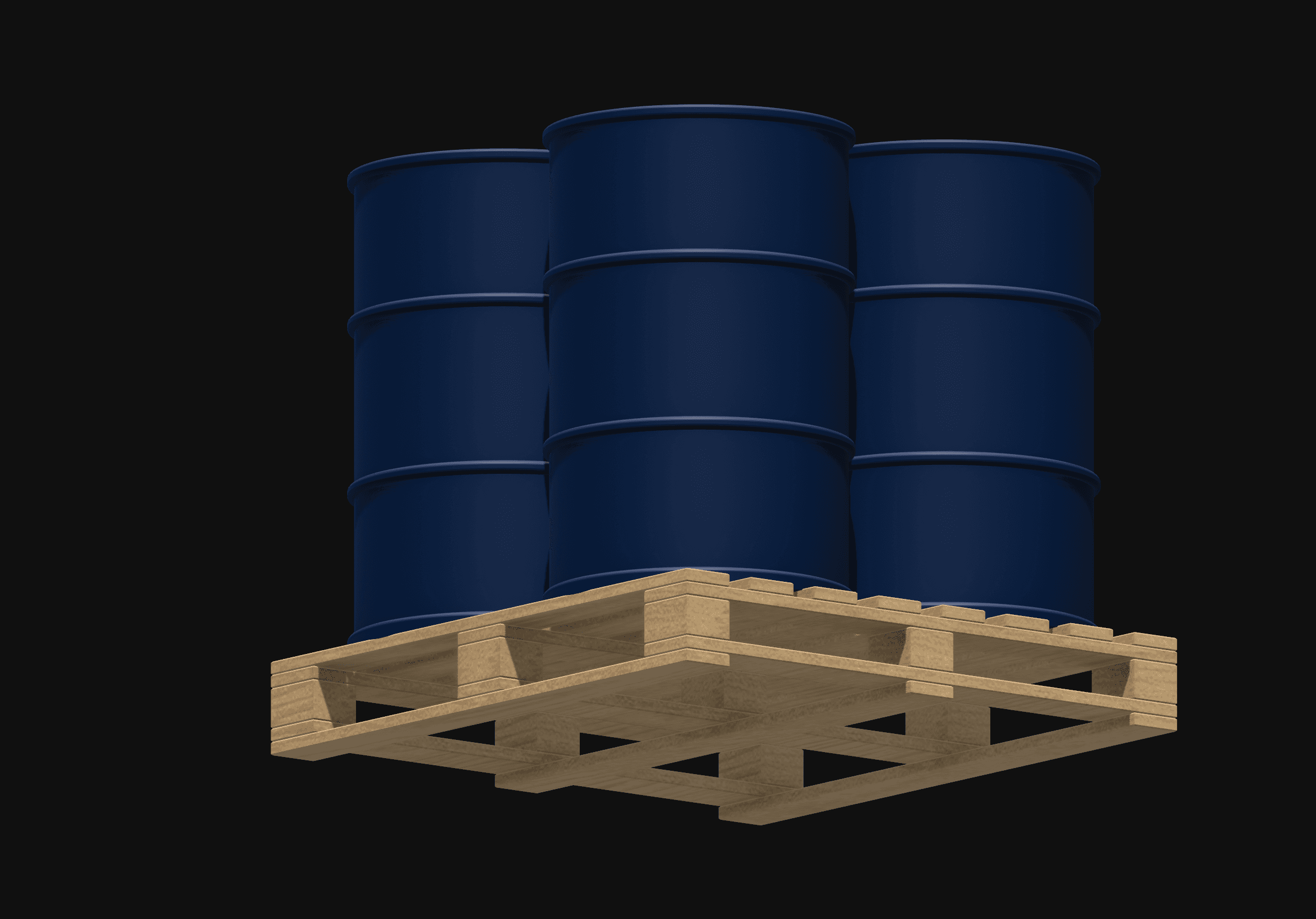 4 barrel Pallet V2 3d model