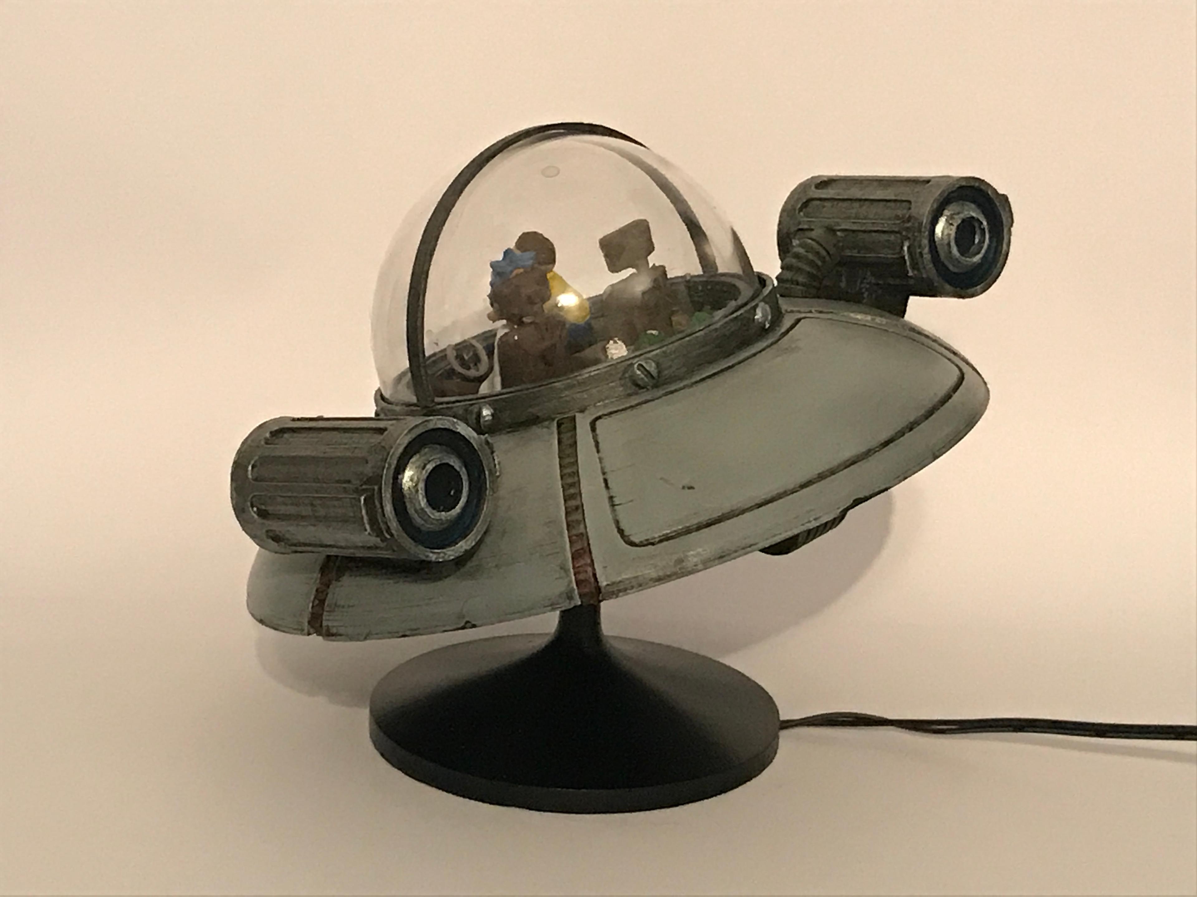 Rick and Morty flying car with LED lights 3d model