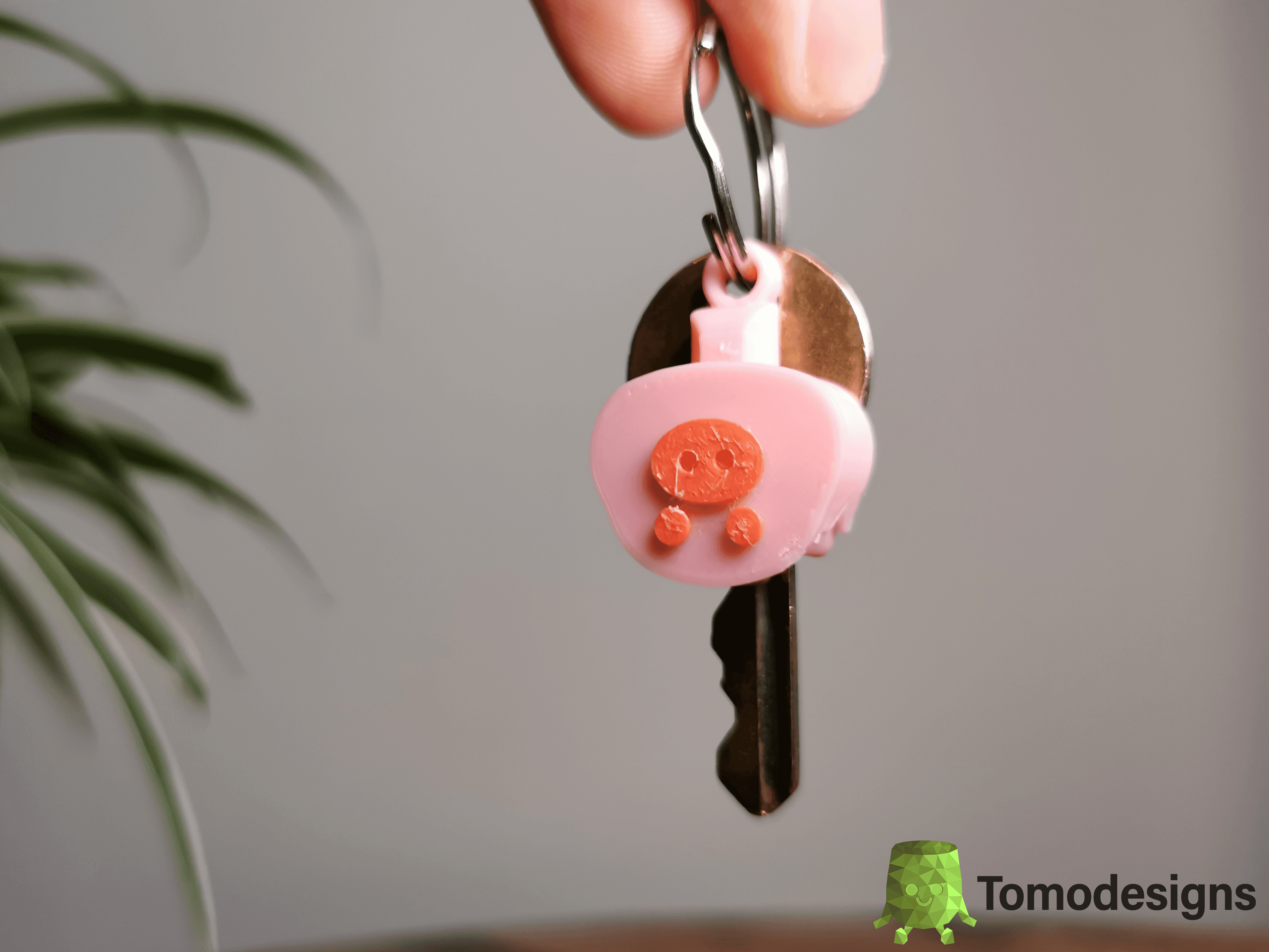 Mini Flip Pig Ears Keychain 3d model