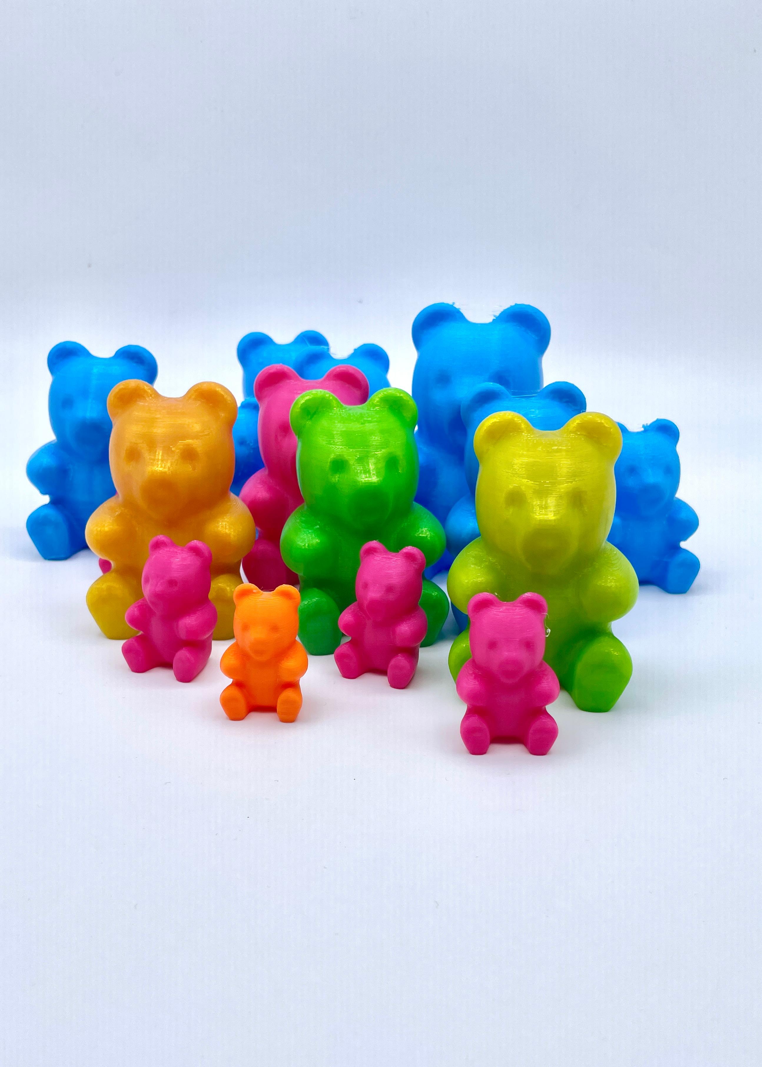 Gummy Bears | Includes 3mf to make a TPU squeaky toy | Compatible w/ "The Squeaker!" by SpoolDesigns - TPU and PLA! Fun Gummy Bears! - 3d model