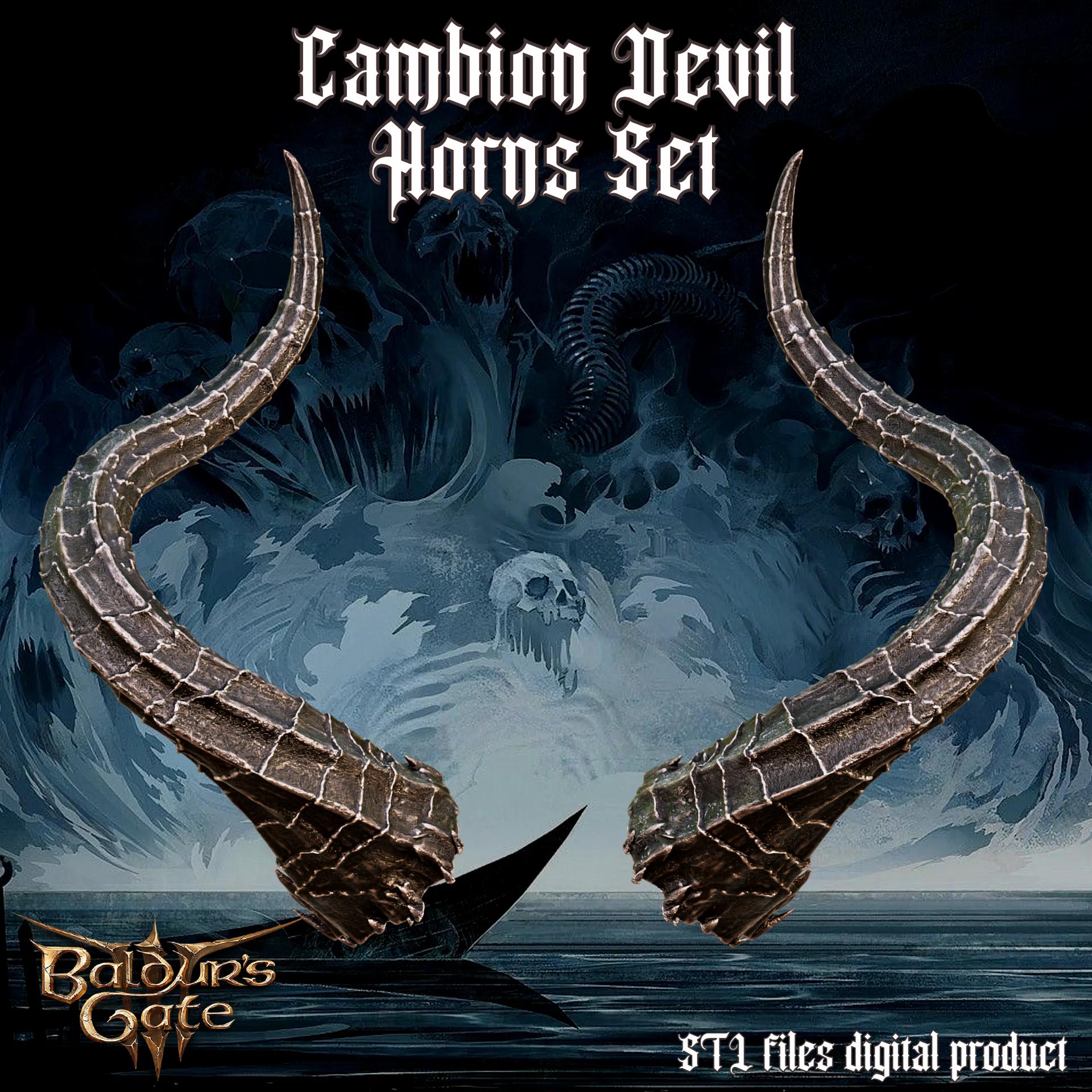 FANTASY CAMBION DEVIL HORNS SET BALDURS GATE 3 3d model