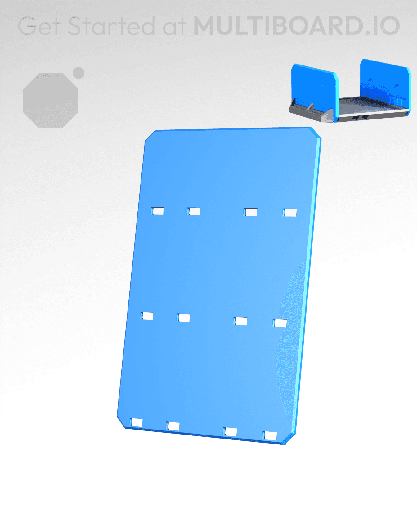 2x3H - Full Holes - Multibin Drawer Faceplate 3d model