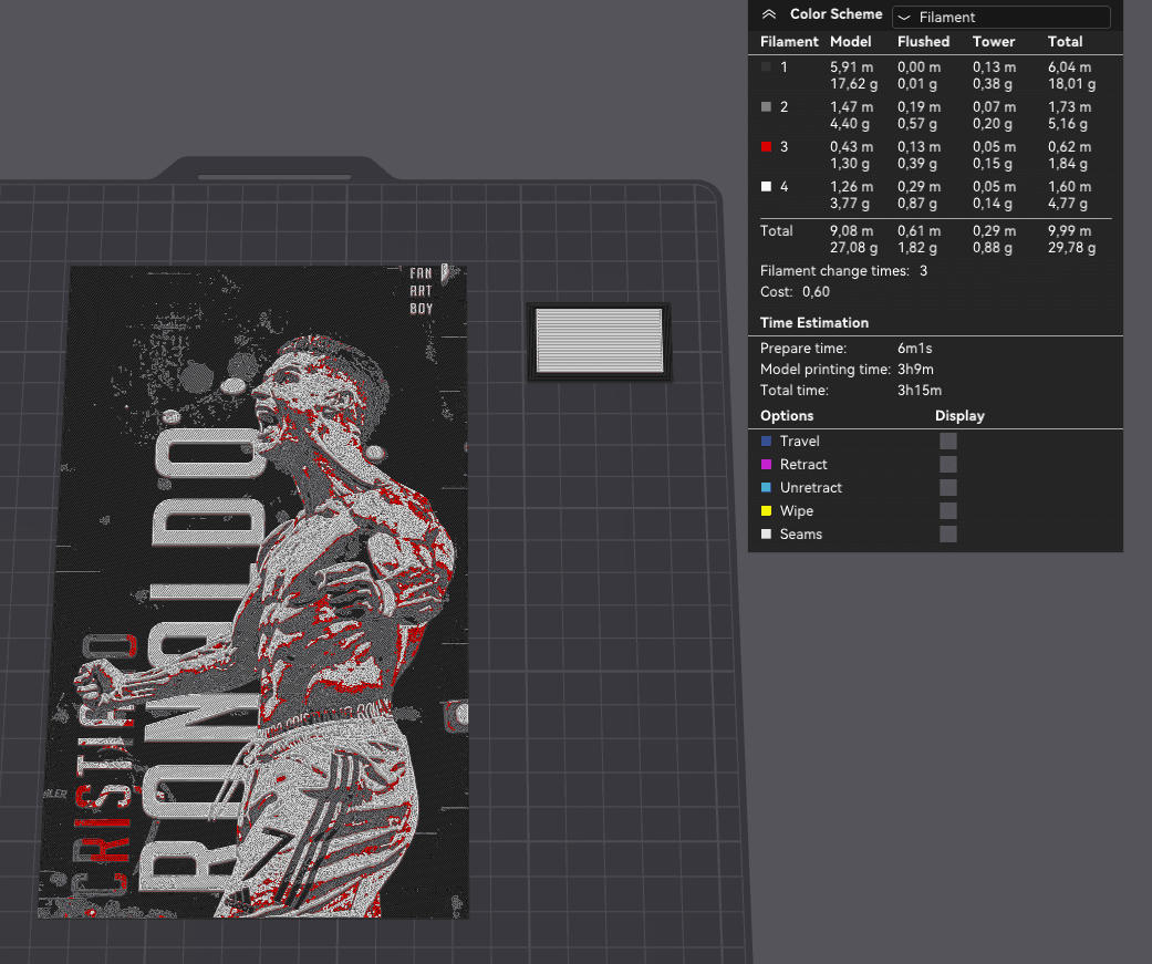 Cristiano Ronaldo - CR7 (HueForge) Follow 3dmakeadream 3d model