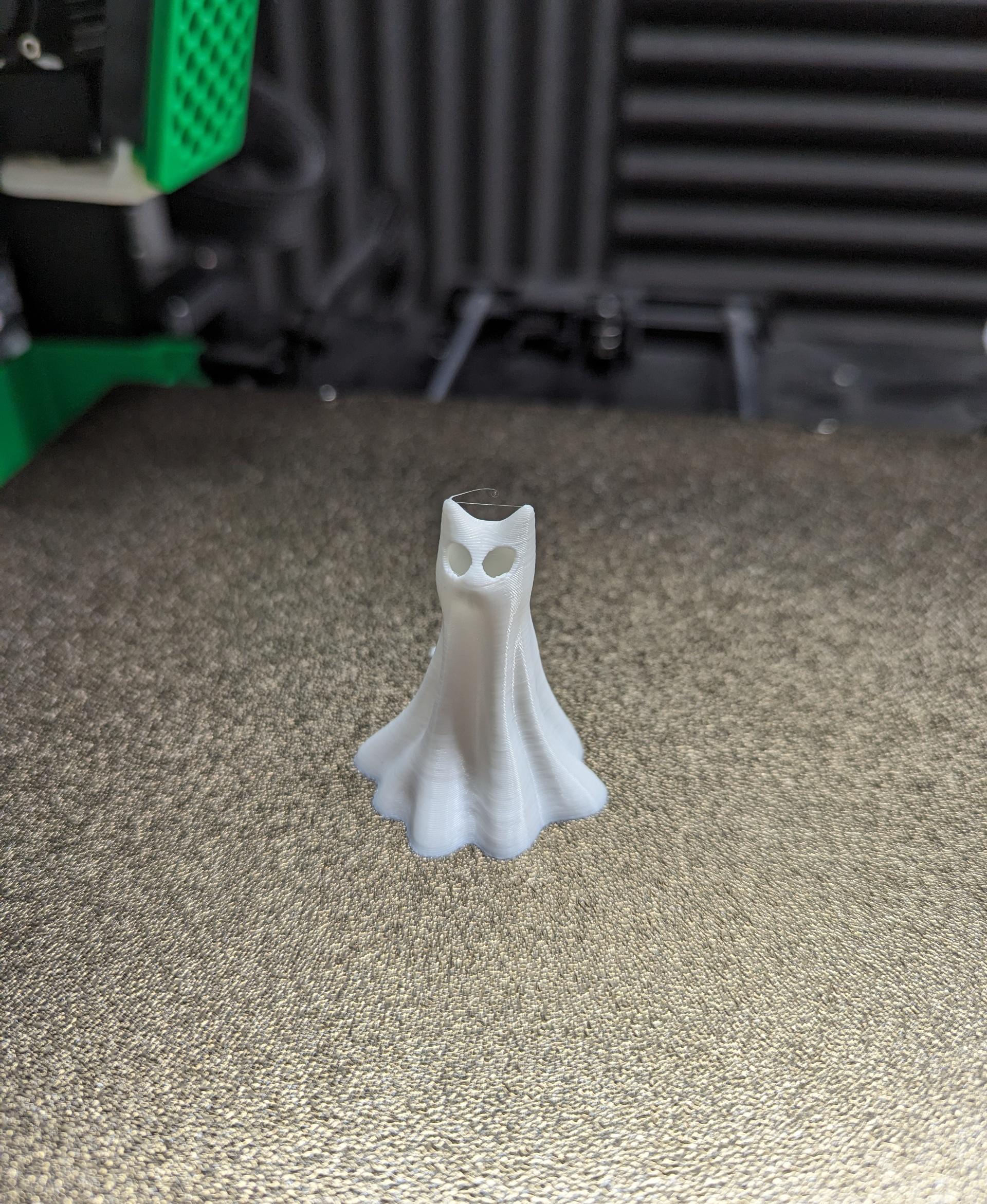 Halloween Ghost Cat Trio.3mf - 150% size, white PLA - 3d model