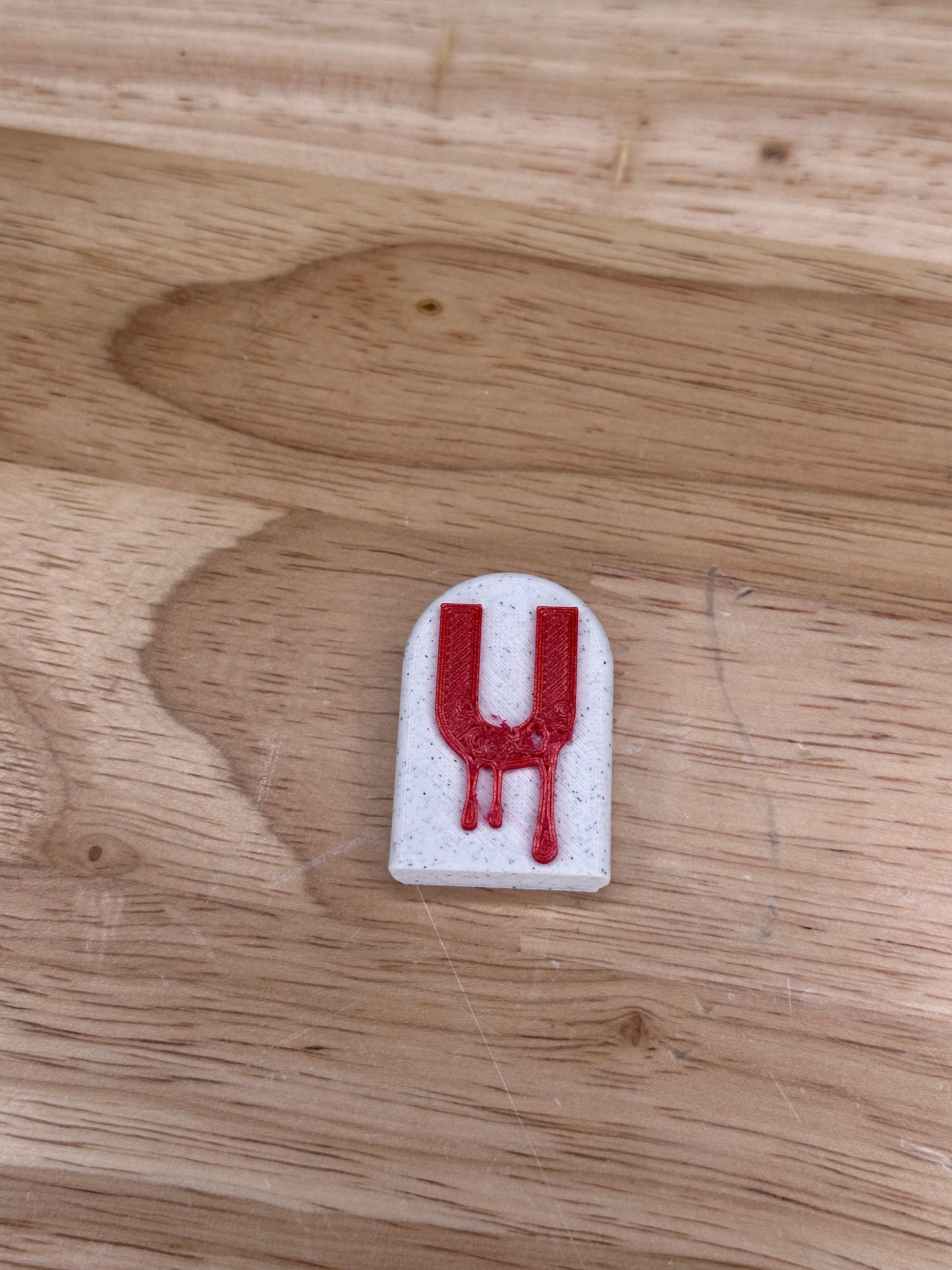 Hauntingly Stylish: Single-Color Headstone Alphabet Magnets for Halloween U 3d model