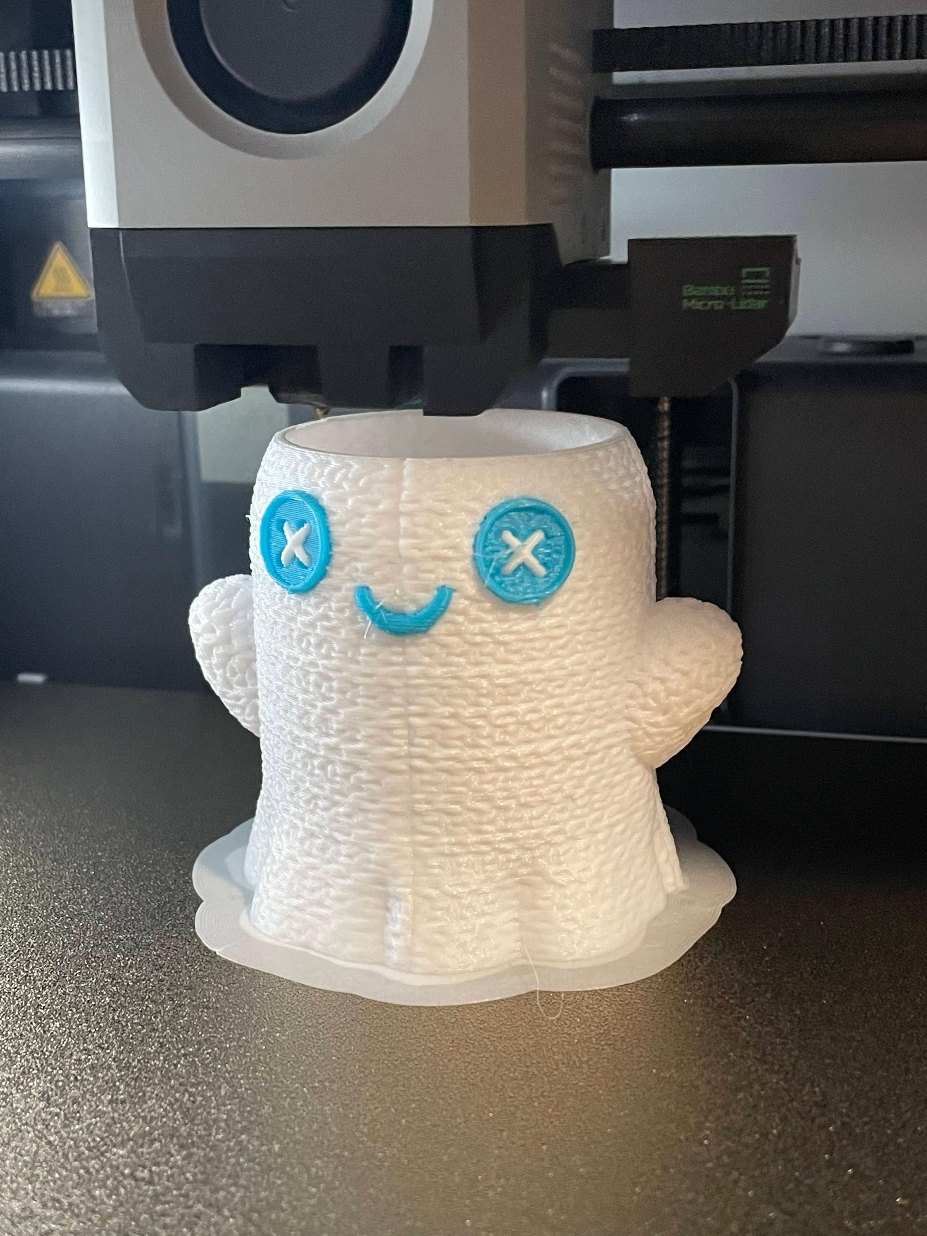 Cute Crochet Ghost Lamp / No Supports / 3MF 3d model