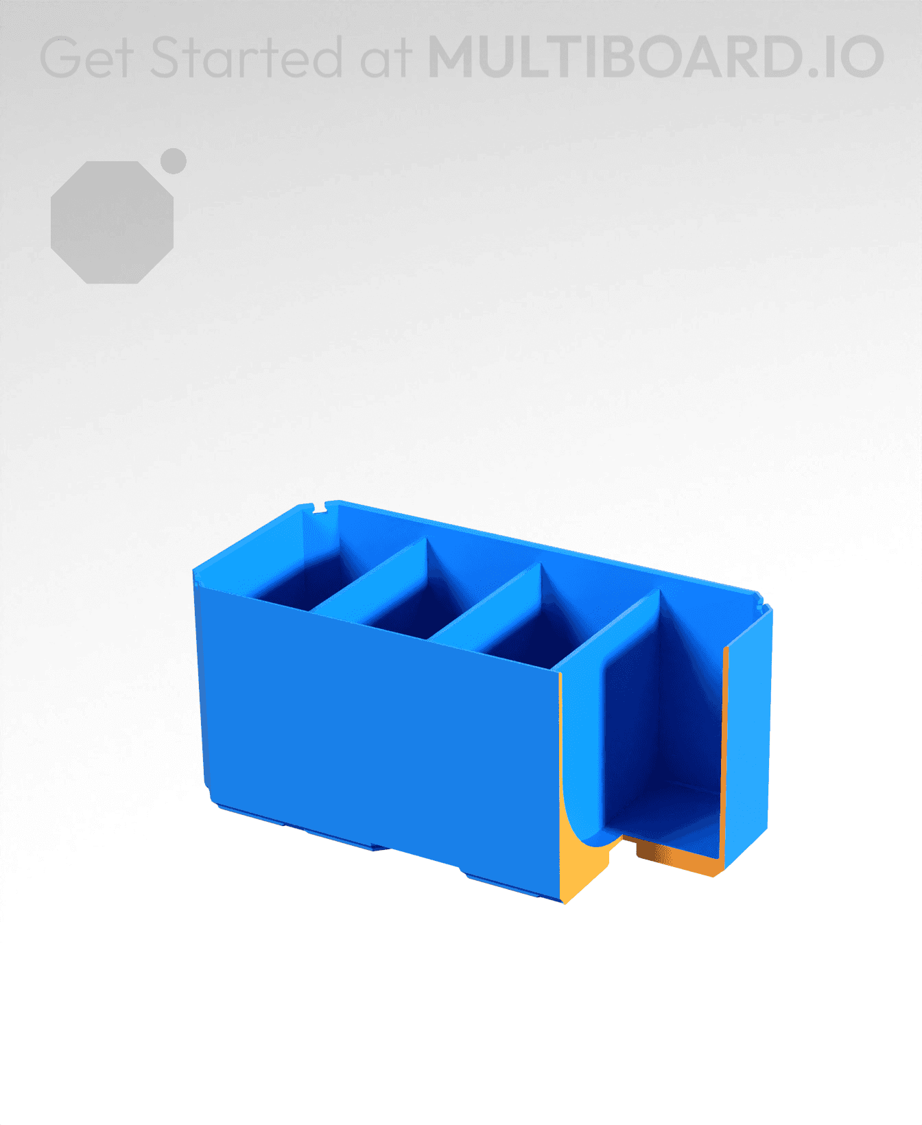 2x1x1 - Curved - Double Divided Bin - Multibin Insert 3d model