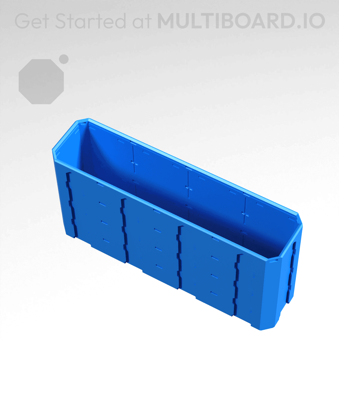 4x1x2 - Topped Multipoint Rail - Pop-In Bin Extension 3d model