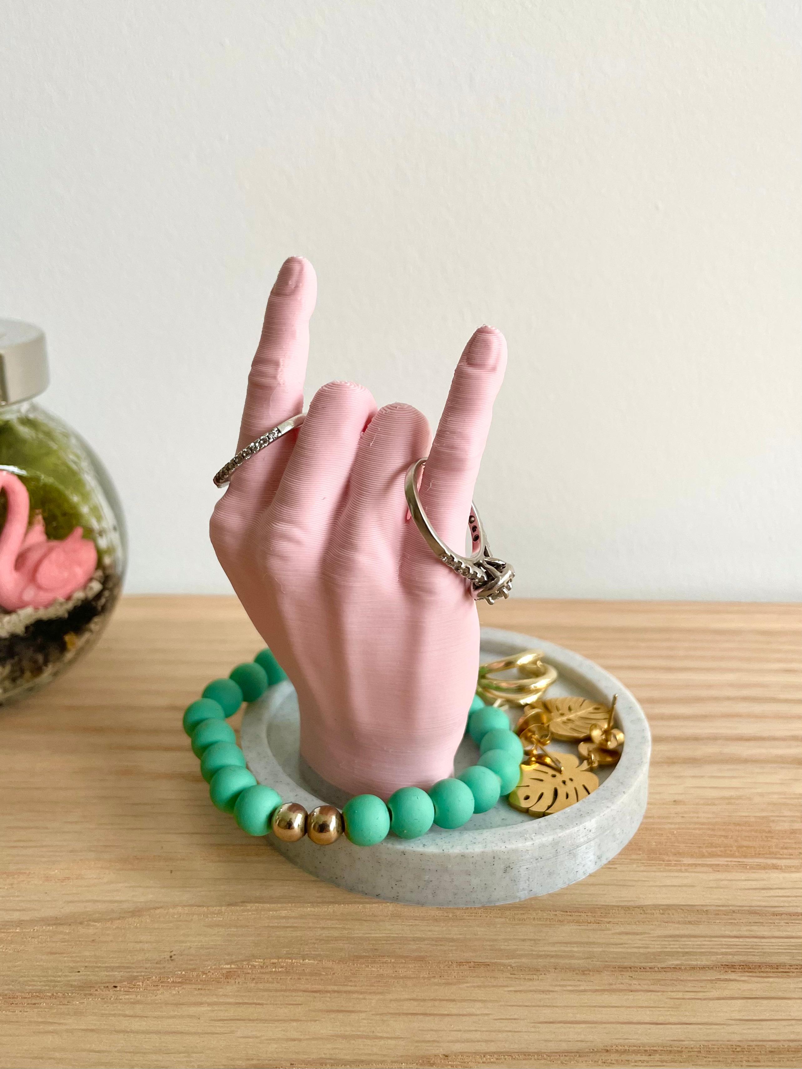 Rock On Hand Sign Jewelry Tray / Ring Dish  3d model