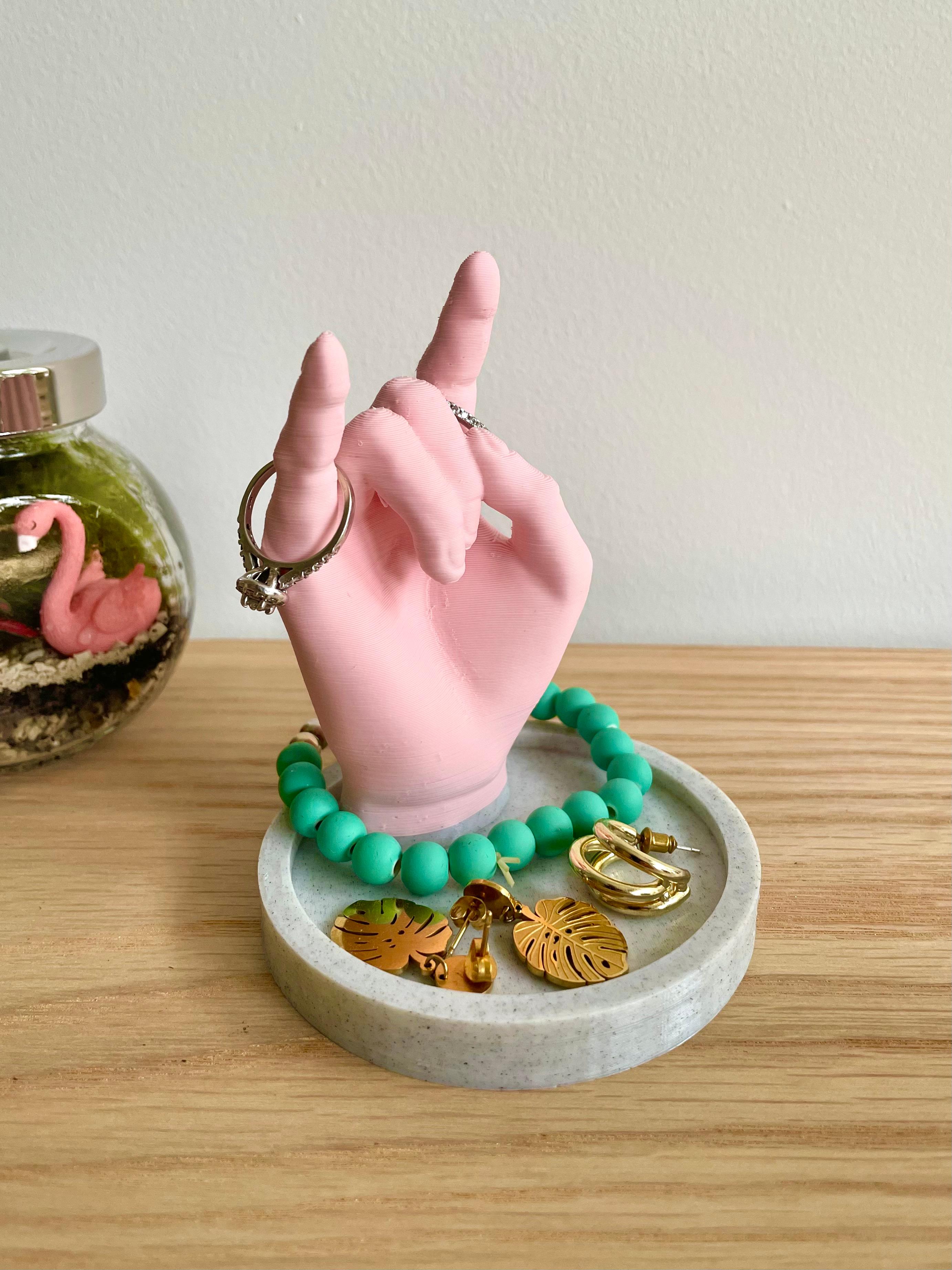 Rock On Hand Sign Jewelry Tray / Ring Dish  3d model
