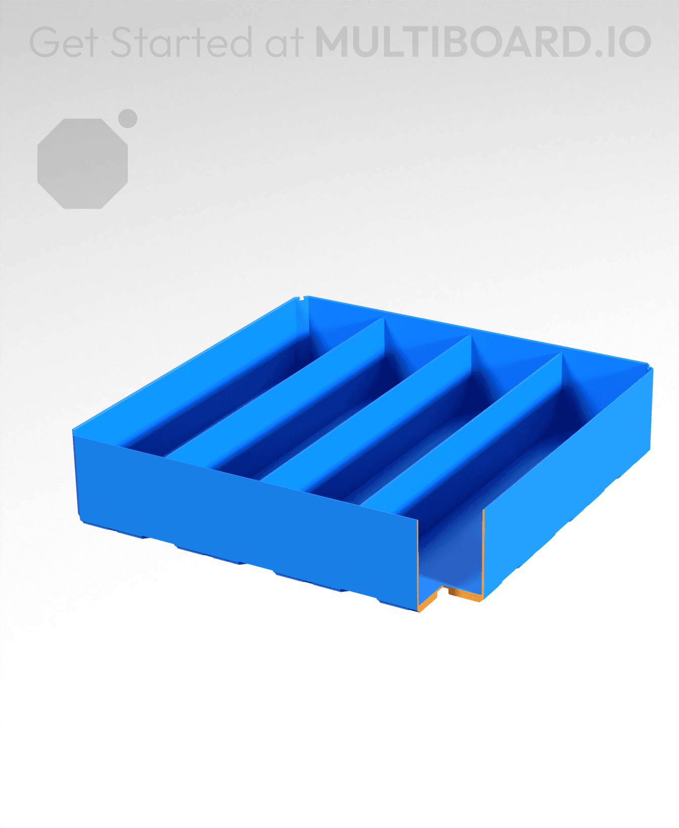 4x4x1 - Divided Bin - Multibin Insert 3d model