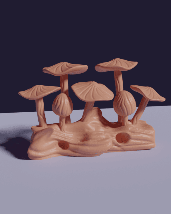 Mushrooms Free Standing, Decorative Statue, Art, Wood Carving, Sculpture,  Fungi Wall Decor 3d model