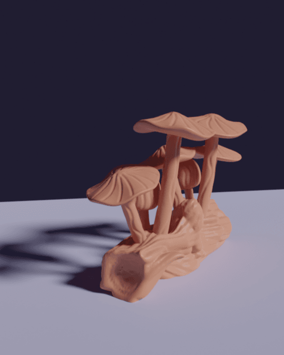 Mushrooms Free Standing, Decorative Statue, Art, Wood Carving, Sculpture,  Fungi Wall Decor 3d model