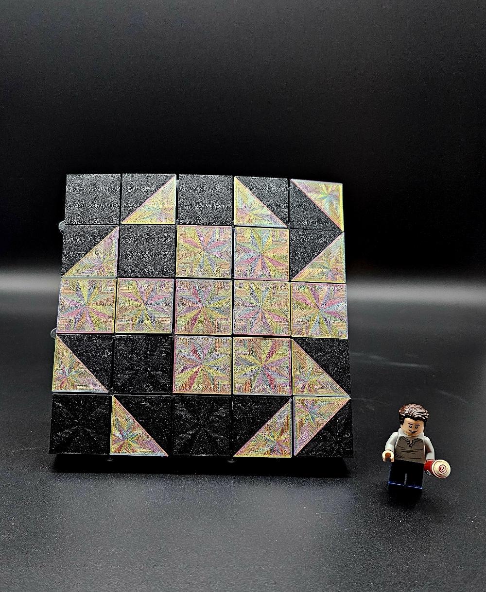 Auxetic Tile // 30mm Diagonal Split - ...abstract art 😂 - 3d model