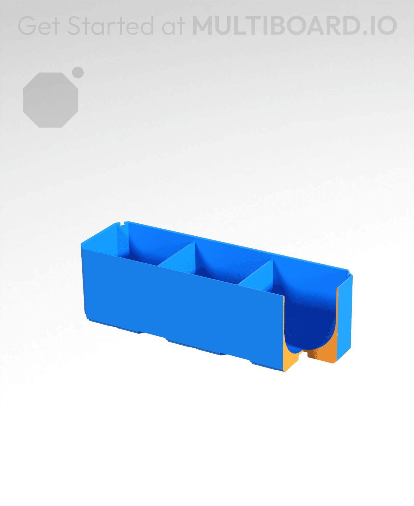 3x1x1 - Full Curved - Divided Bin - Multibin Insert 3d model