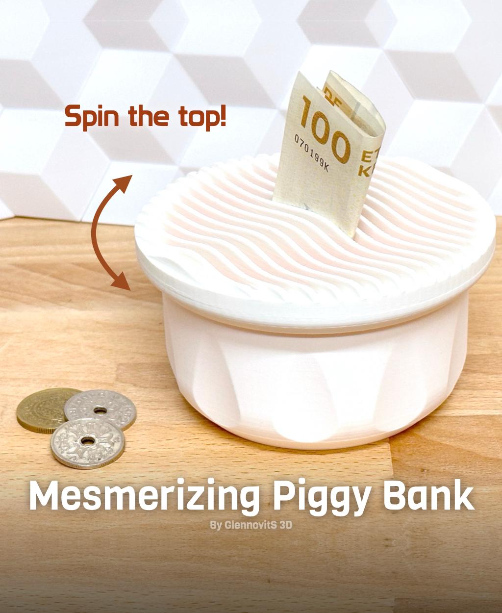 Mesmerizing Piggy Bank (twist/spin/fidget to enjoy the design!) 3d model