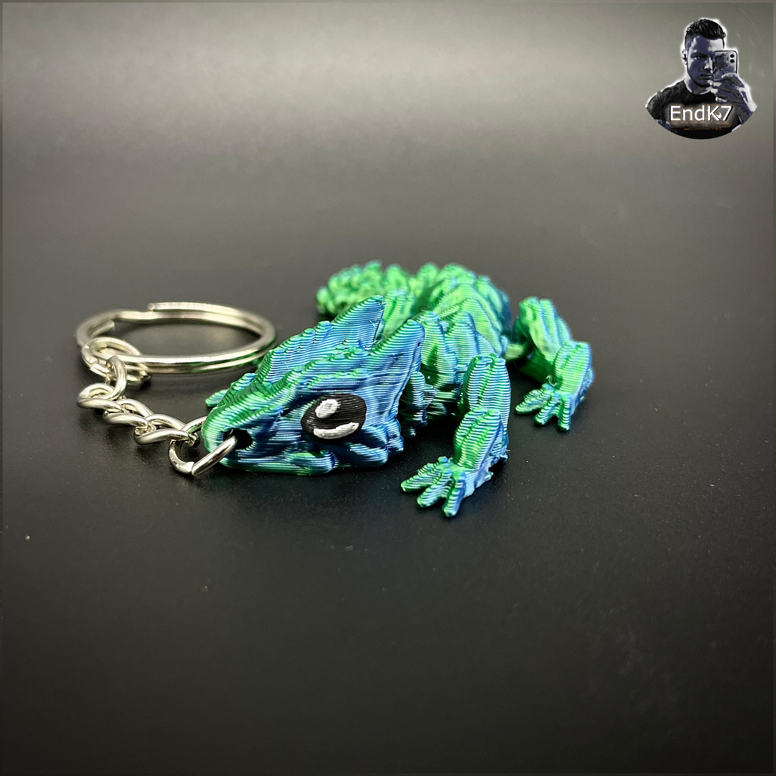 Little Grass Dragon Keychain 🐉 - Articulated - Print in Place 3d model
