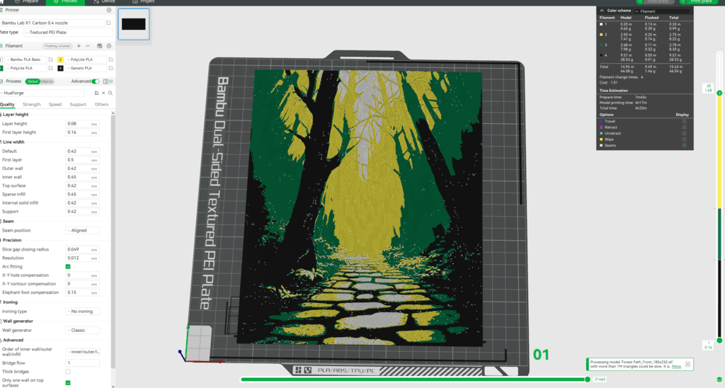 HueForge Forest Path 3d model