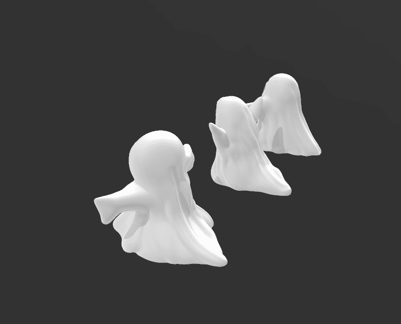 cute ghost set 3d model